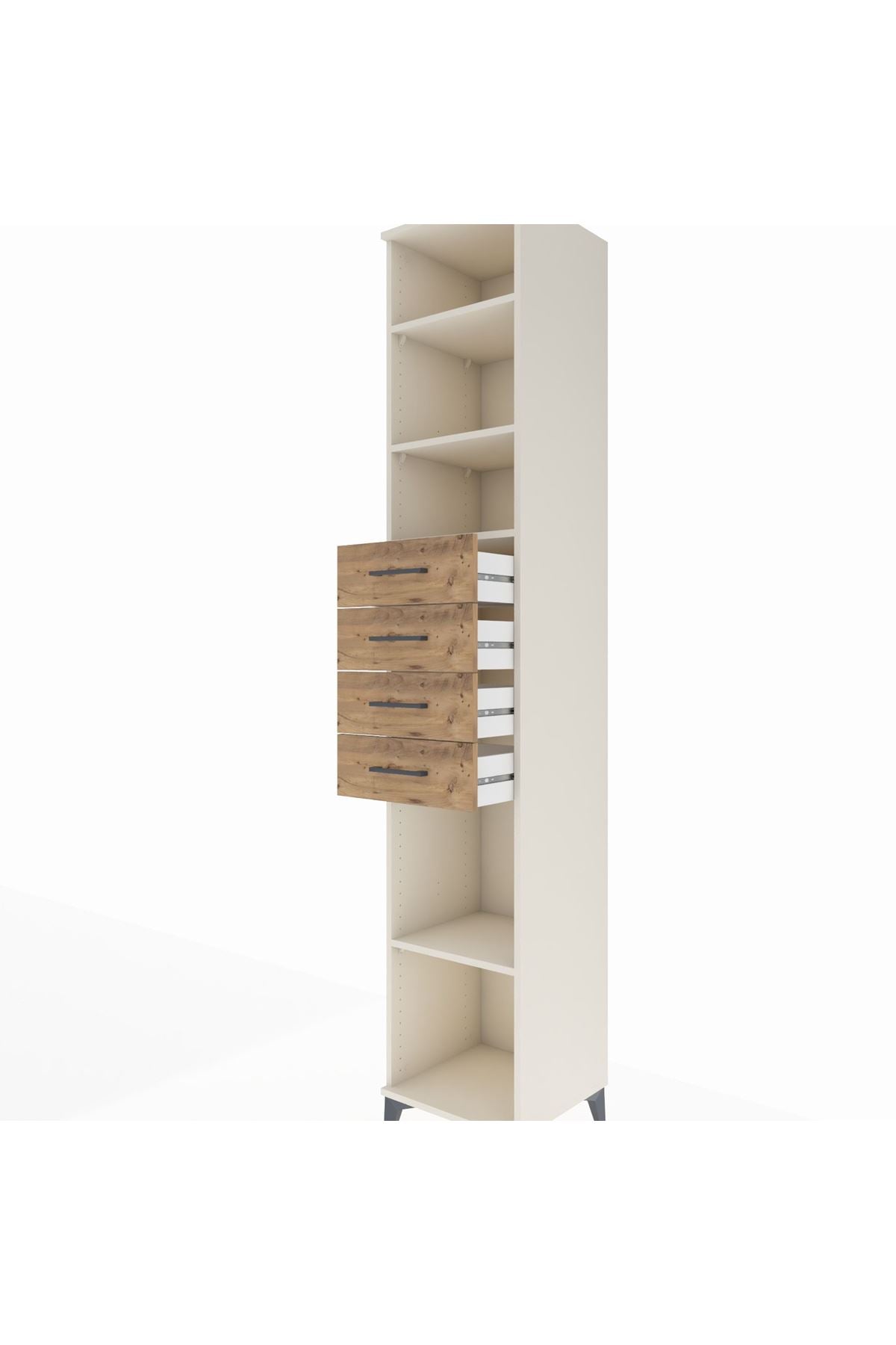 Hyperion Dolap 4 Raflı 4 Çekmeceli 44x44x243 - S64M119V3B