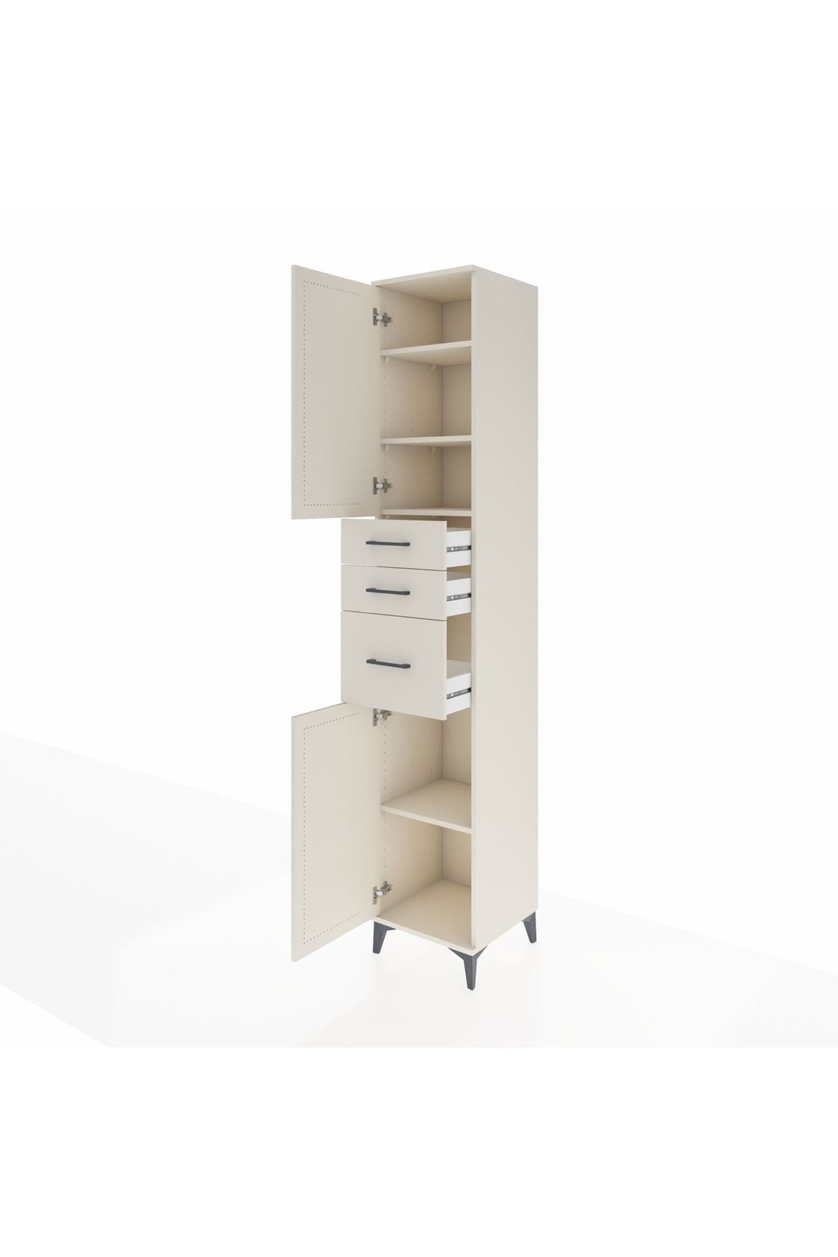 Hyperion Dolap 4 Raflı 3 Çekmeceli 2 Kapaklı 44x44x243 - S64M120V1B