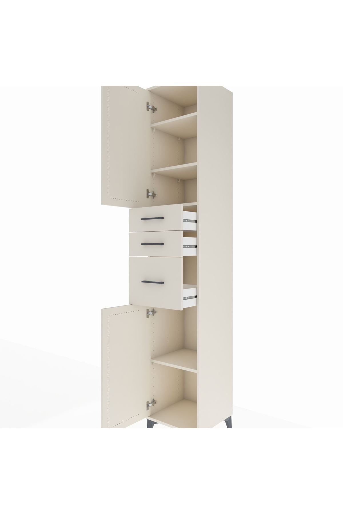 Hyperion Dolap 4 Raflı 3 Çekmeceli 2 Kapaklı 44x44x243 - S64M120V1B