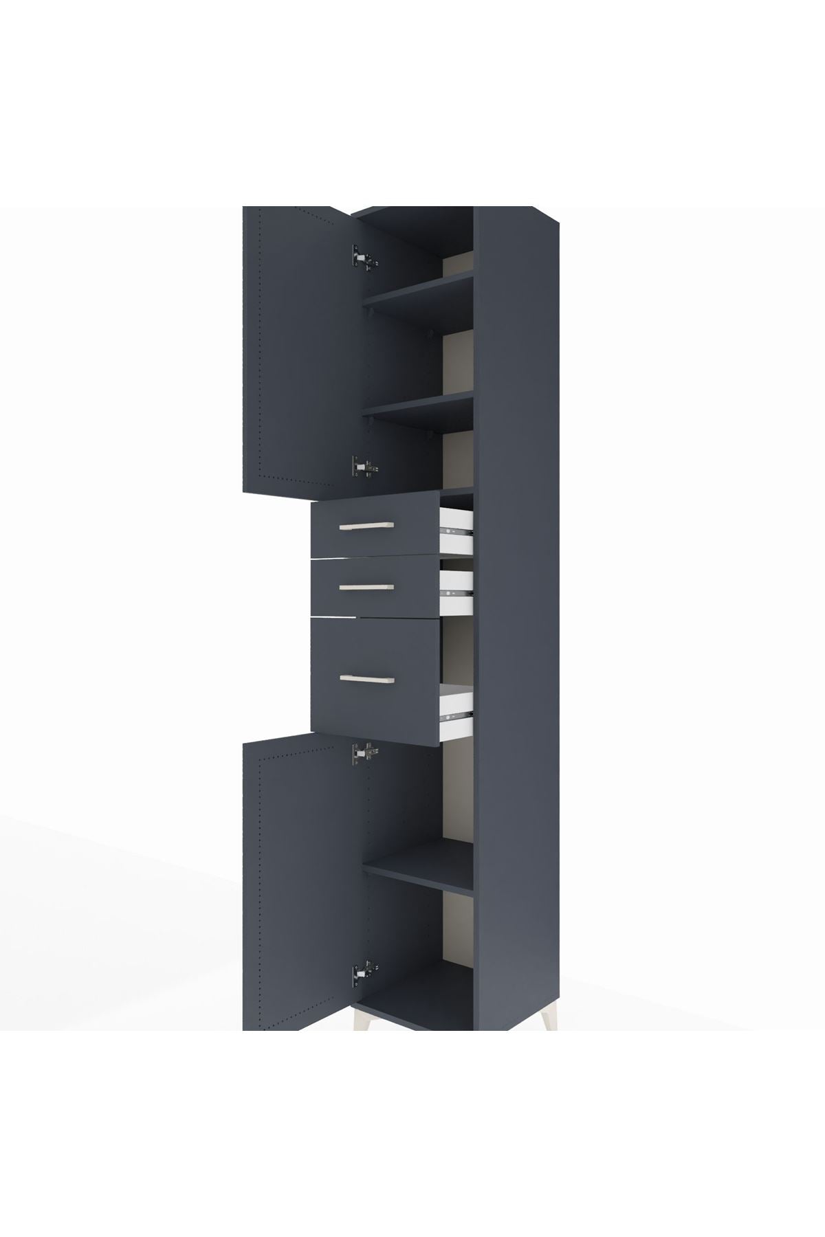 Hyperion Dolap 4 Raflı 3 Çekmeceli 2 Kapaklı 44x44x243 - S64M120V5B