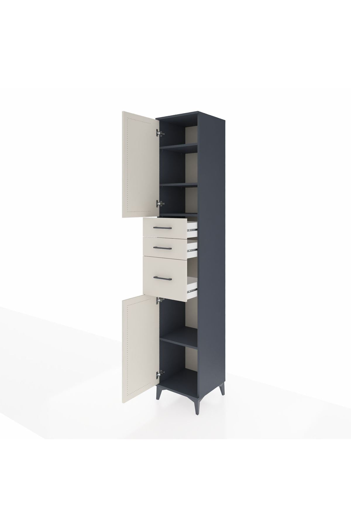 Hyperion Dolap 4 Raflı 3 Çekmeceli 2 Kapaklı 44x44x243 - S64M120V4B