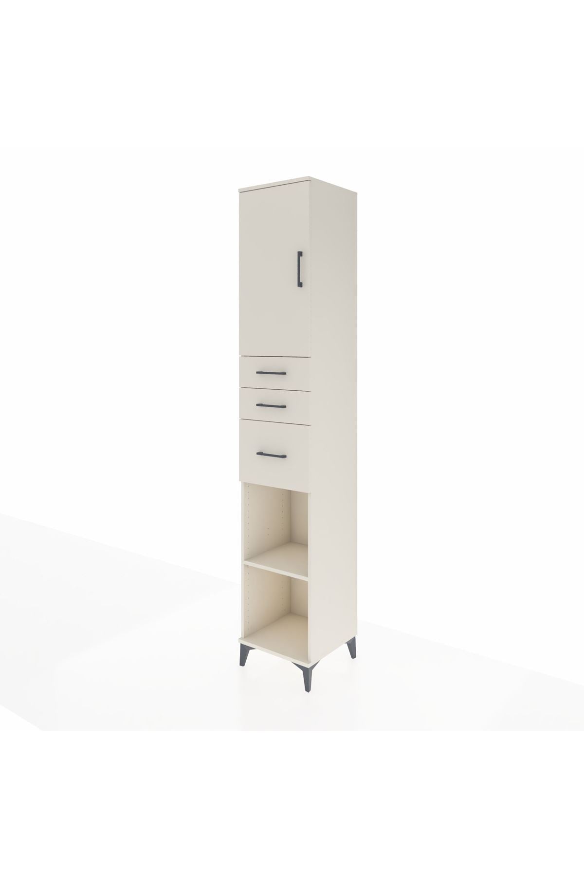 Hyperion Dolap 4 Raflı 3 Çekmeceli Tek Kapaklı 44x44x243 - S64M121V1B
