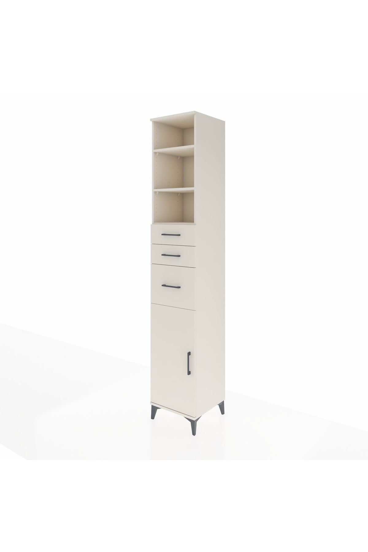 Hyperion Dolap 4 Raflı 3 Çekmeceli Tek Kapaklı 44x44x243 - S64M122V1B