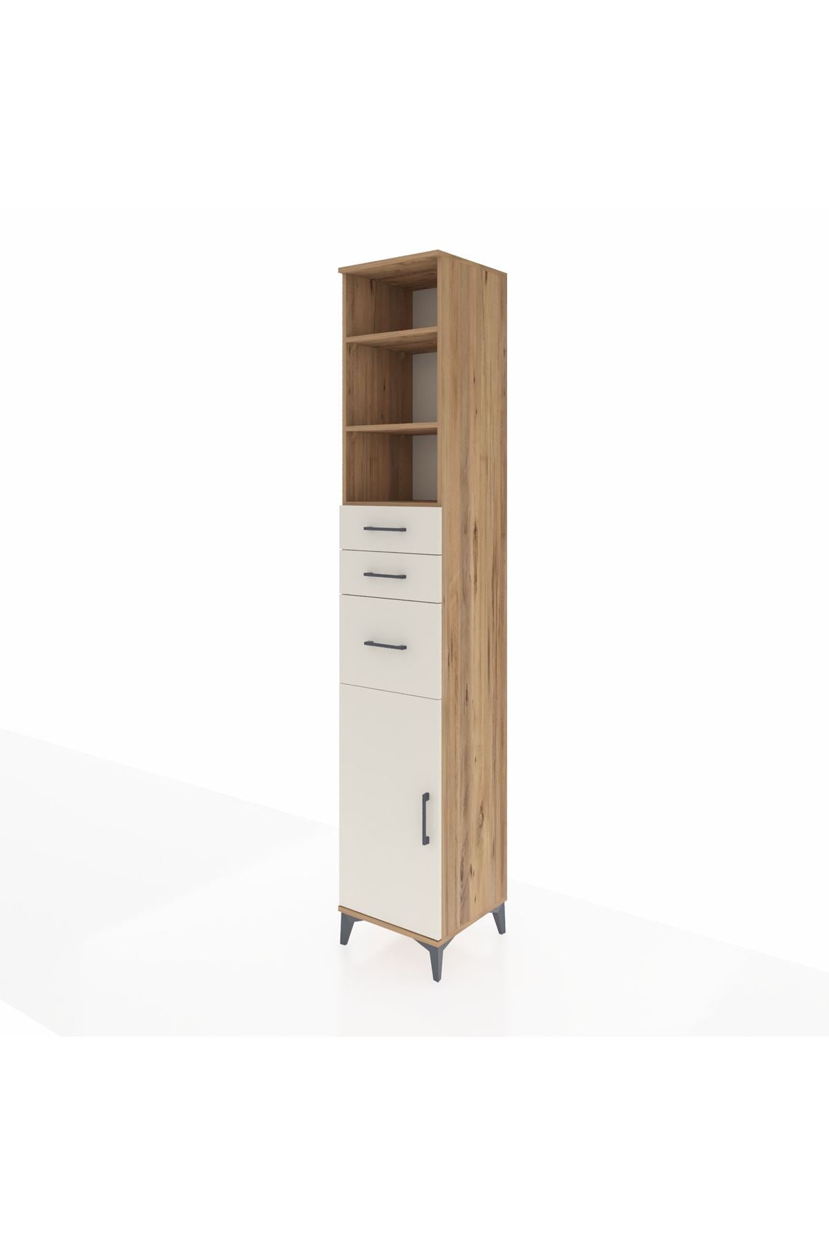 Hyperion Dolap 4 Raflı 3 Çekmeceli Tek Kapaklı 44x44x243 - S64M122V7B