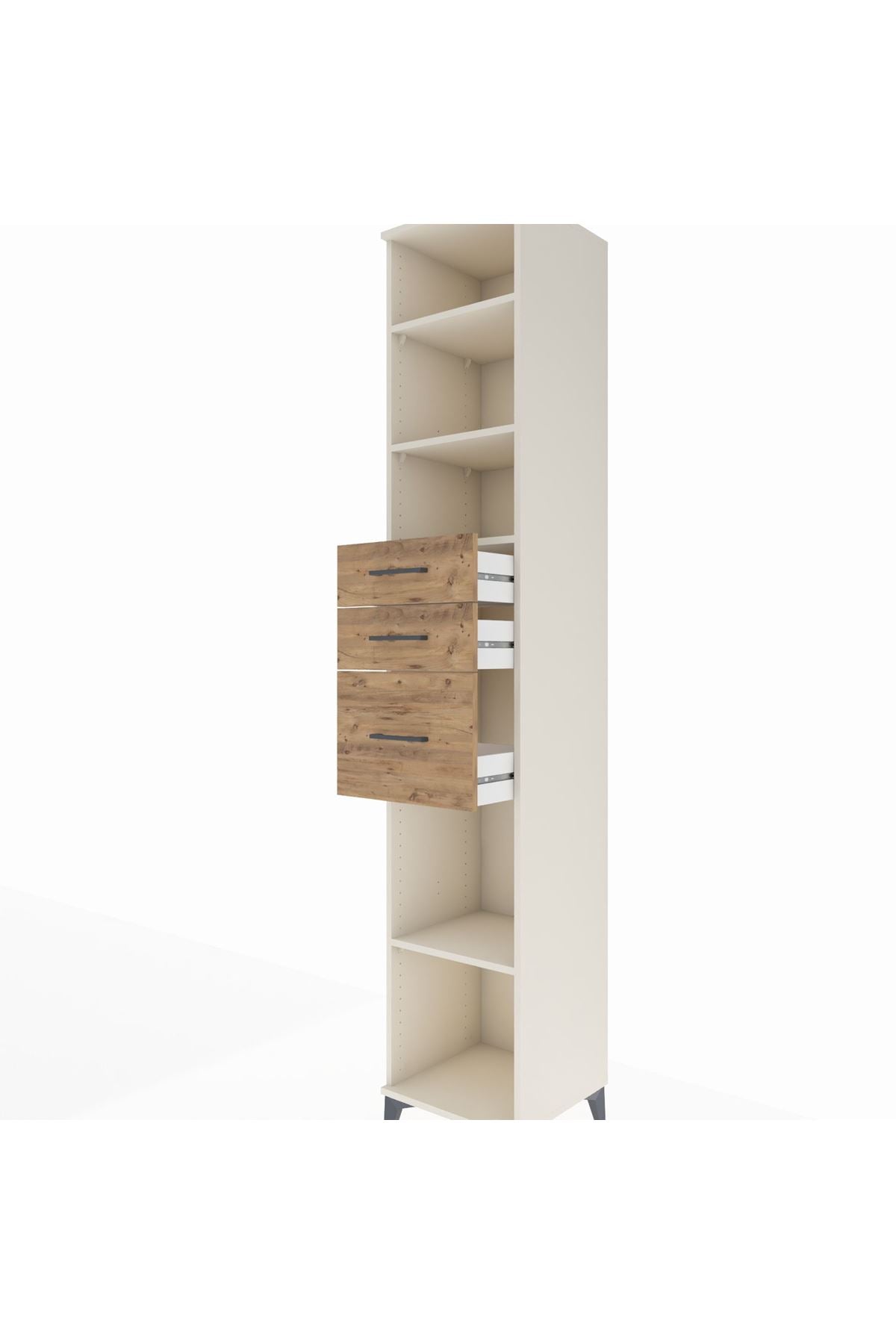 Hyperion Dolap 4 Raflı 3 Çekmeceli 44x44x243 - S64M123V3B