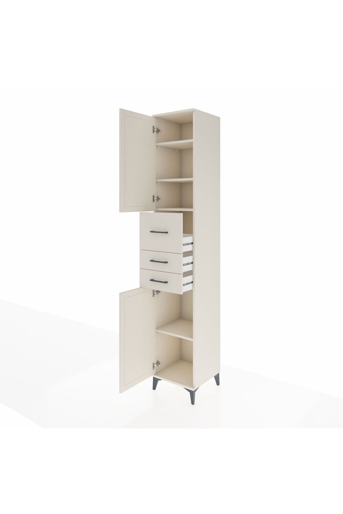 Hyperion Dolap 4 Raflı 3 Çekmeceli 2 Kapaklı 44x44x243 - S64M124V1B