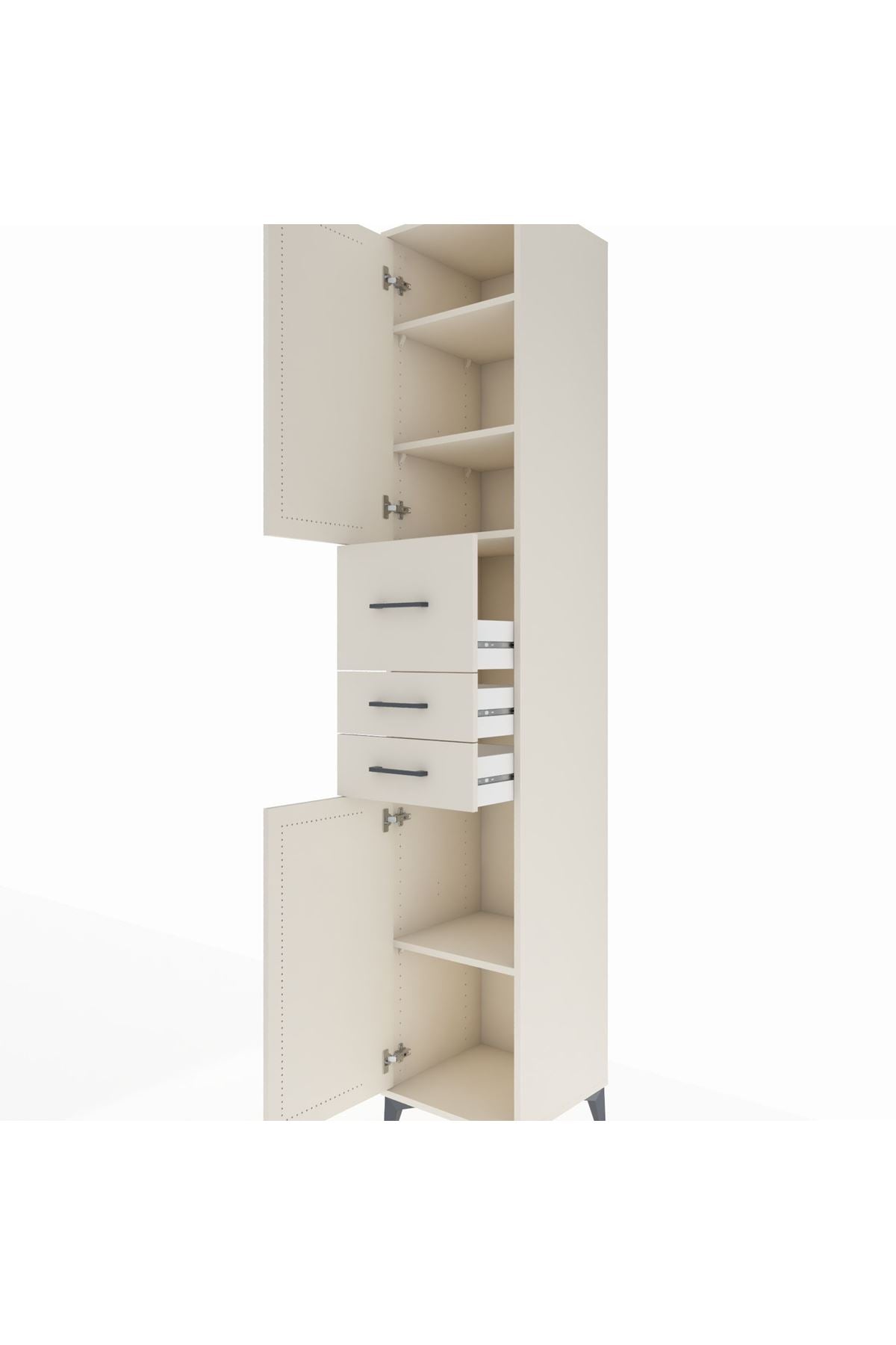 Hyperion Dolap 4 Raflı 3 Çekmeceli 2 Kapaklı 44x44x243 - S64M124V1B
