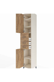 Hyperion Dolap 4 Raflı 3 Çekmeceli 2 Kapaklı 44x44x243 - S64M124V3B