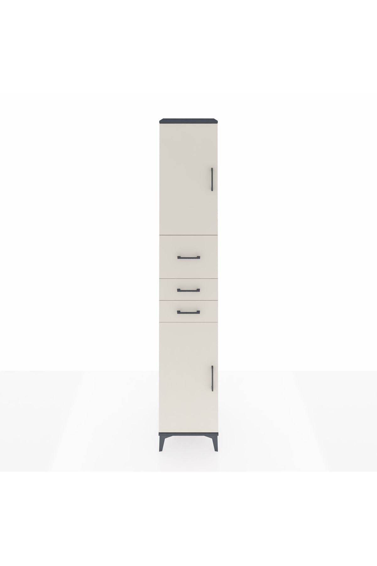 Hyperion Dolap 4 Raflı 3 Çekmeceli 2 Kapaklı 44x44x243 - S64M124V4B