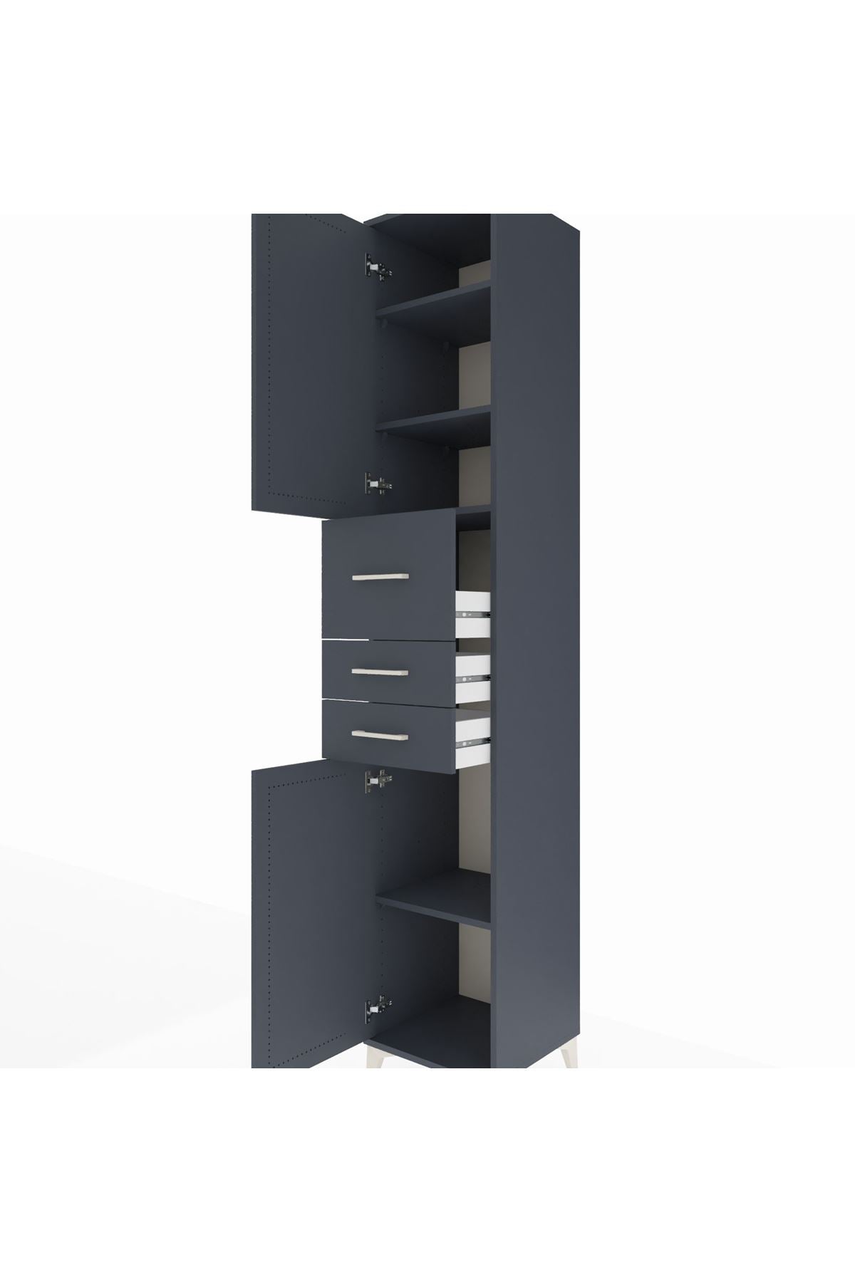 Hyperion Dolap 4 Raflı 3 Çekmeceli 2 Kapaklı 44x44x243 - S64M124V5B