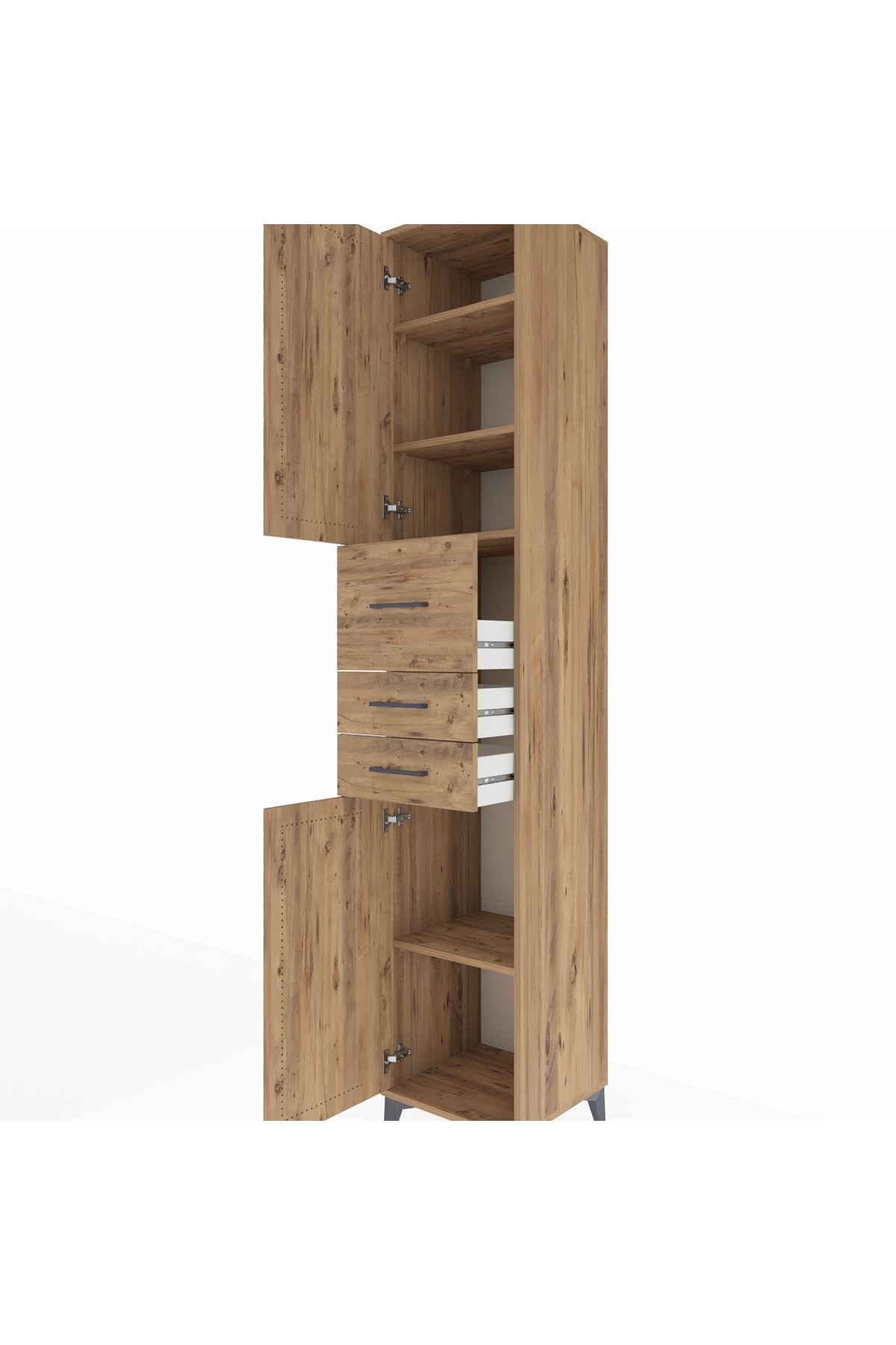 Hyperion Dolap 4 Raflı 3 Çekmeceli 2 Kapaklı 44x44x243 - S64M124V9B
