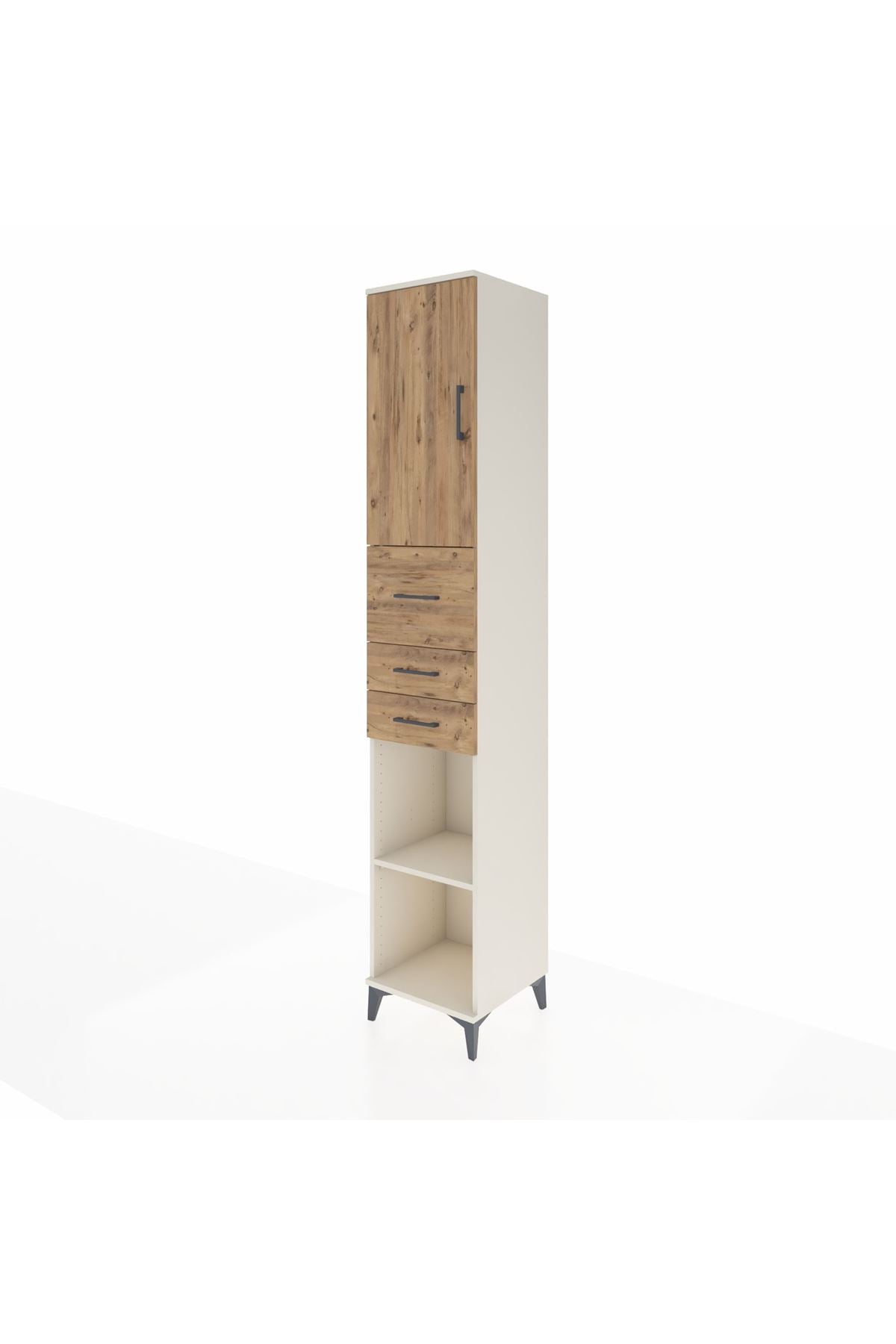Hyperion Dolap 4 Raflı 3 Çekmeceli Tek Kapaklı 44x44x243 - S64M125V3B