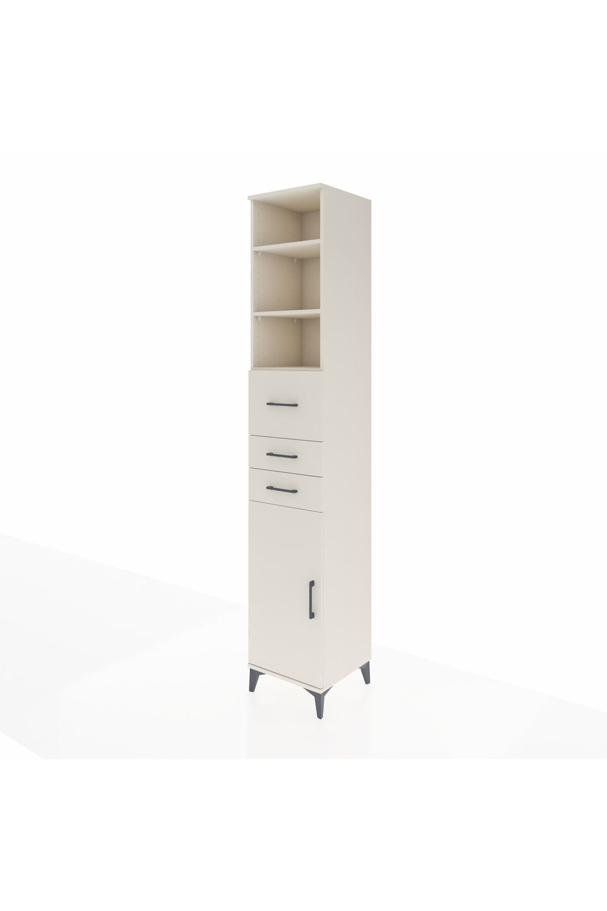 Hyperion Dolap 4 Raflı 3 Çekmeceli Tek Kapaklı 44x44x243 - S64M126V1B