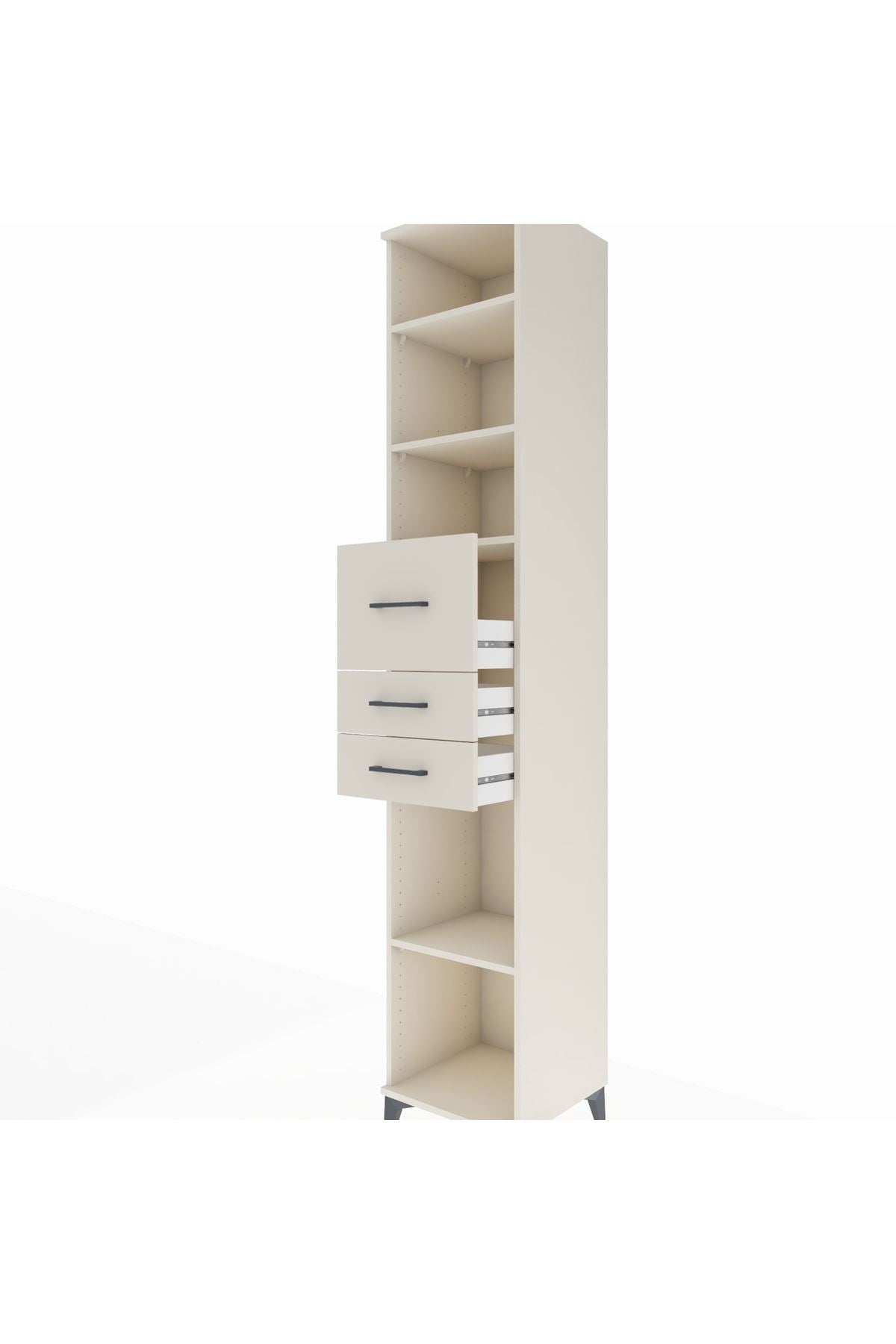 Hyperion Dolap 4 Raflı 3 Çekmeceli 44x44x243 - S64M127V1B