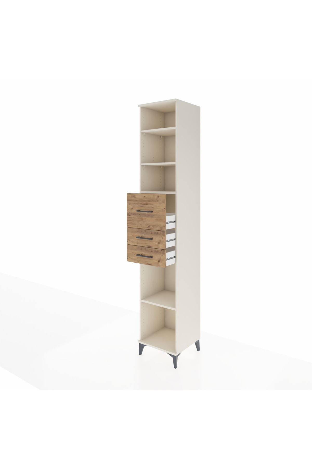 Hyperion Dolap 4 Raflı 3 Çekmeceli 44x44x243 - S64M127V3B