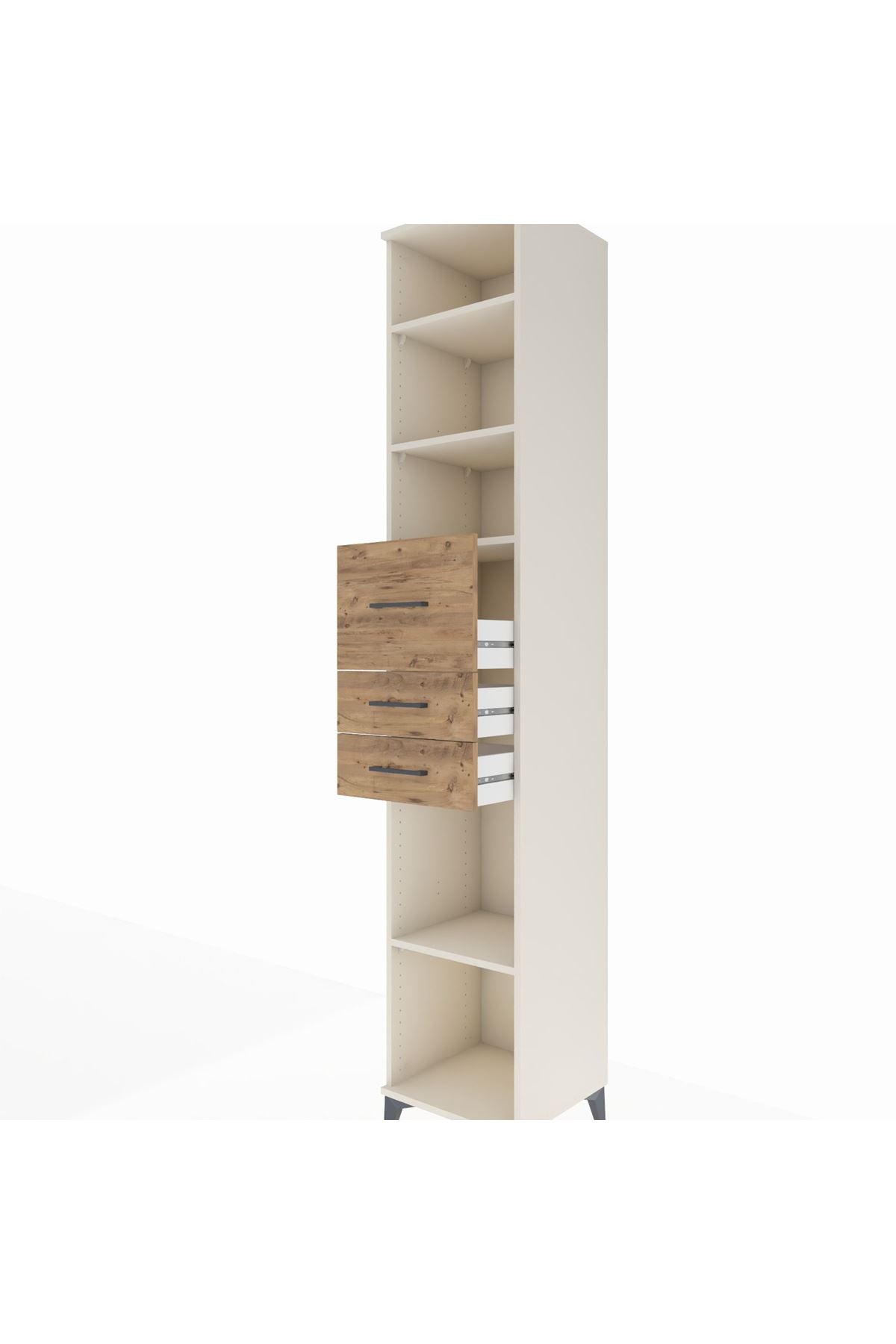Hyperion Dolap 4 Raflı 3 Çekmeceli 44x44x243 - S64M127V3B