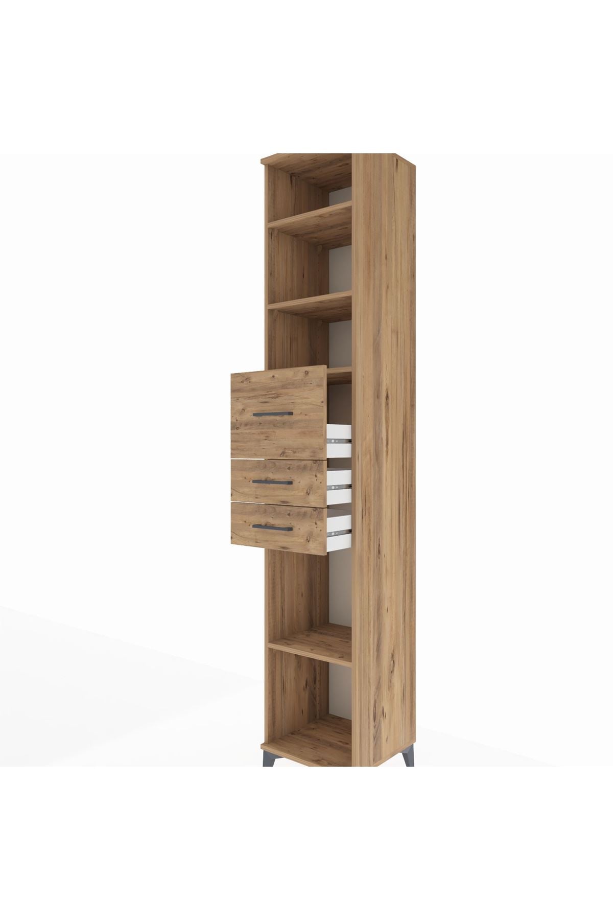 Hyperion Dolap 4 Raflı 3 Çekmeceli 44x44x243 - S64M127V9B