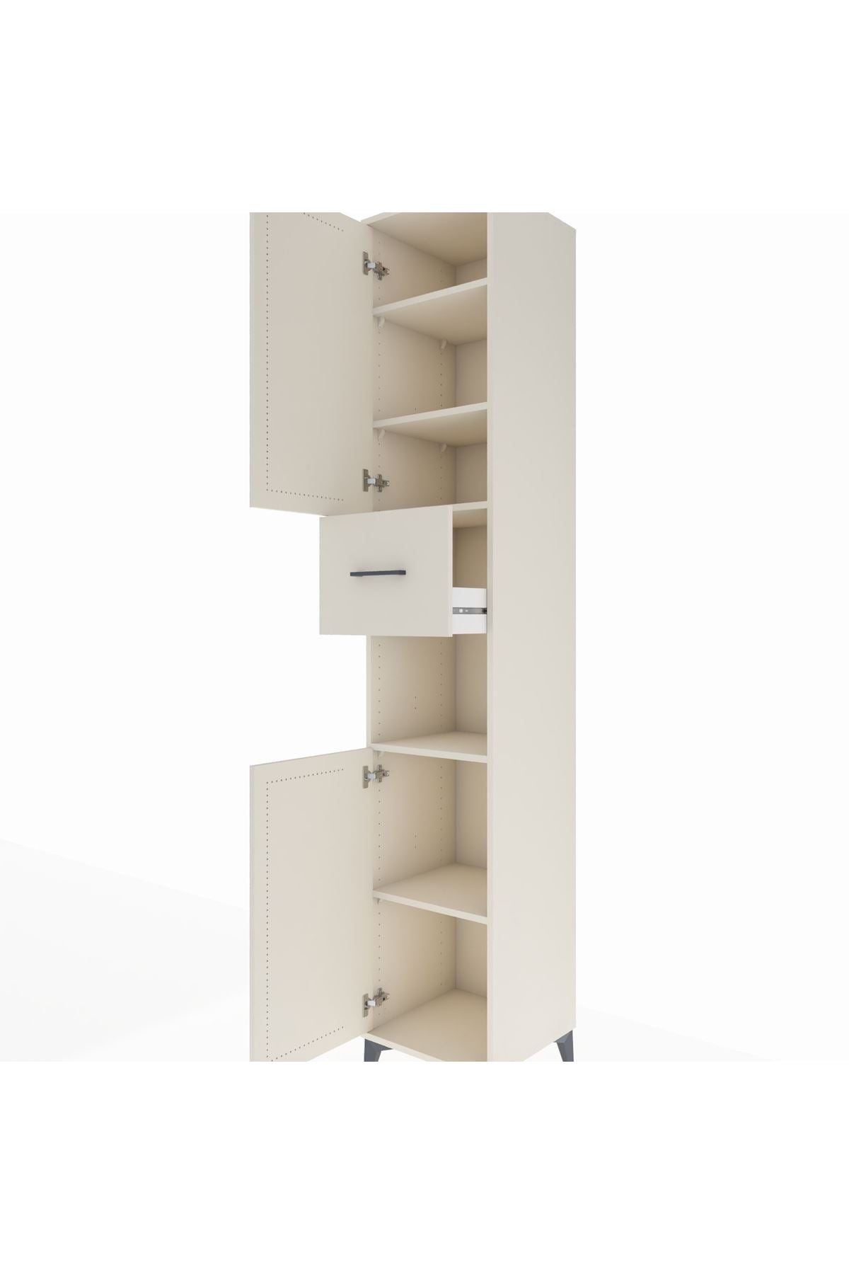 Hyperion Dolap 5 Raflı Tek Çekmeceli 2 Kapaklı 44x44x243 - S64M128V1B