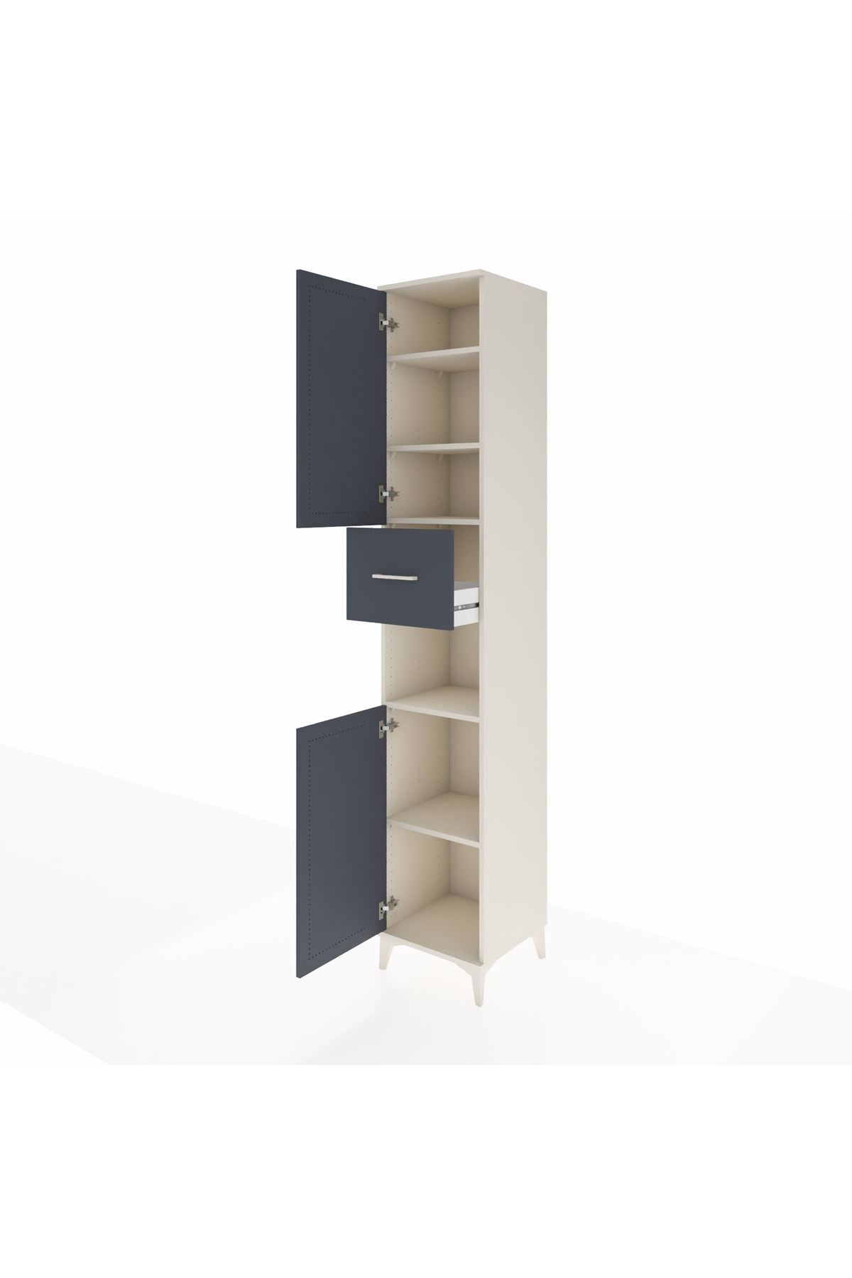 Hyperion Dolap 5 Raflı Tek Çekmeceli 2 Kapaklı 44x44x243 - S64M128V2B
