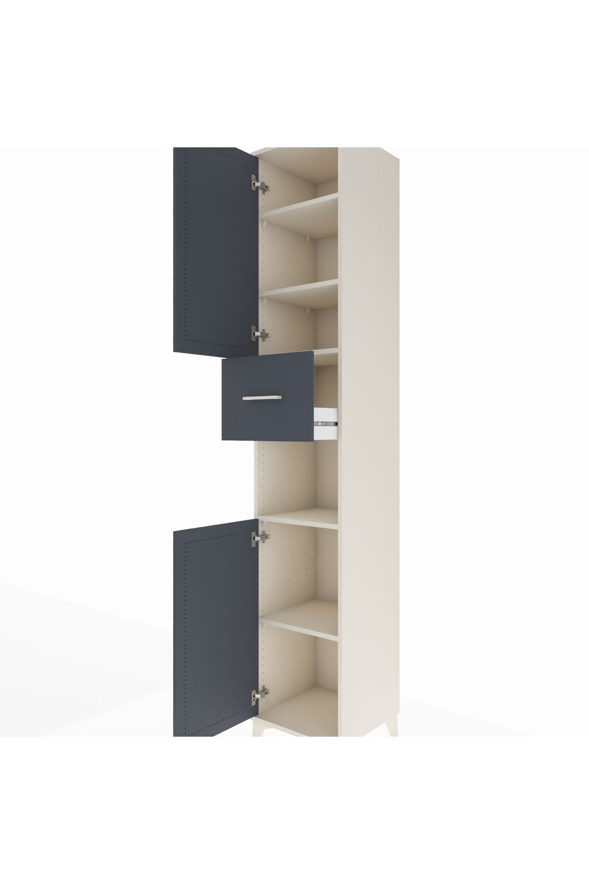 Hyperion Dolap 5 Raflı Tek Çekmeceli 2 Kapaklı 44x44x243 - S64M128V2B