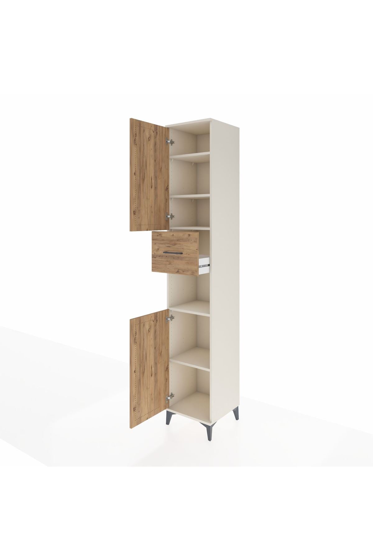 Hyperion Dolap 5 Raflı Tek Çekmeceli 2 Kapaklı 44x44x243 - S64M128V3B