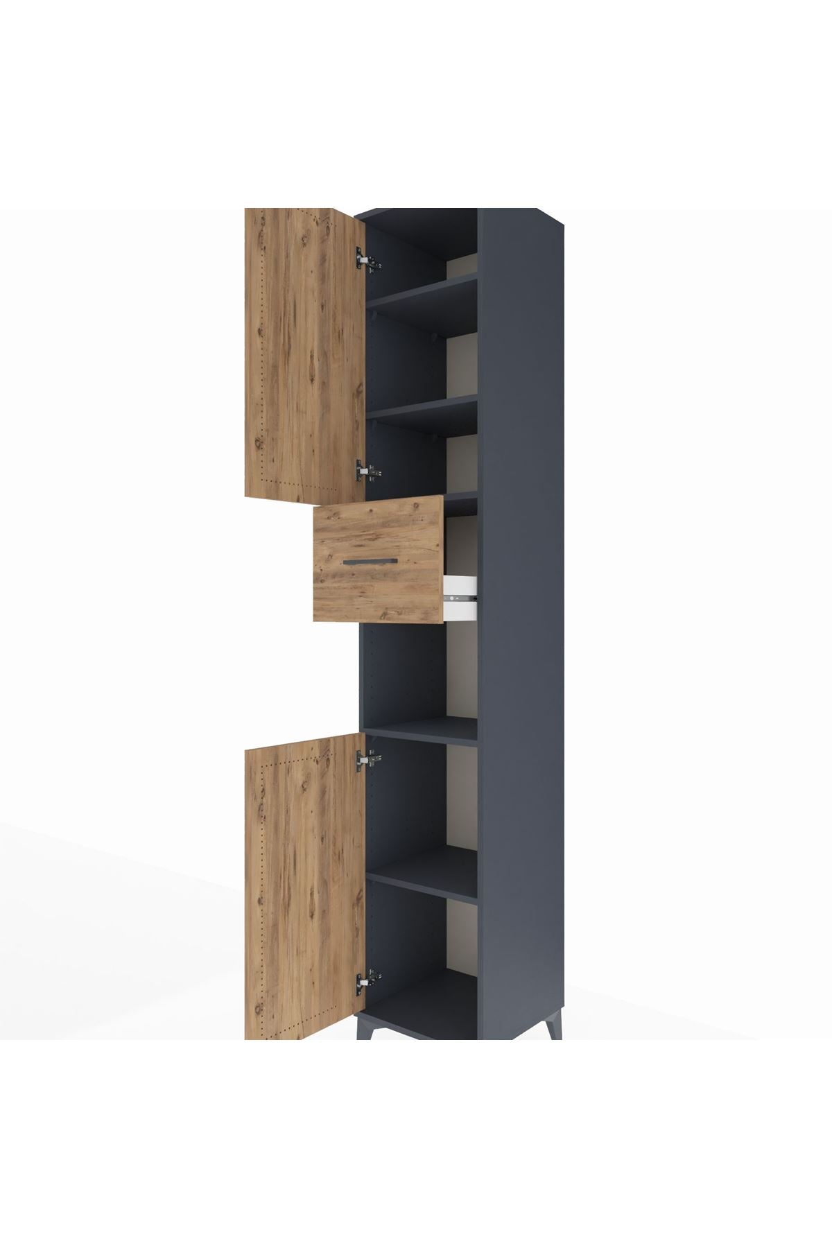 Hyperion Dolap 5 Raflı Tek Çekmeceli 2 Kapaklı 44x44x243 - S64M128V6B