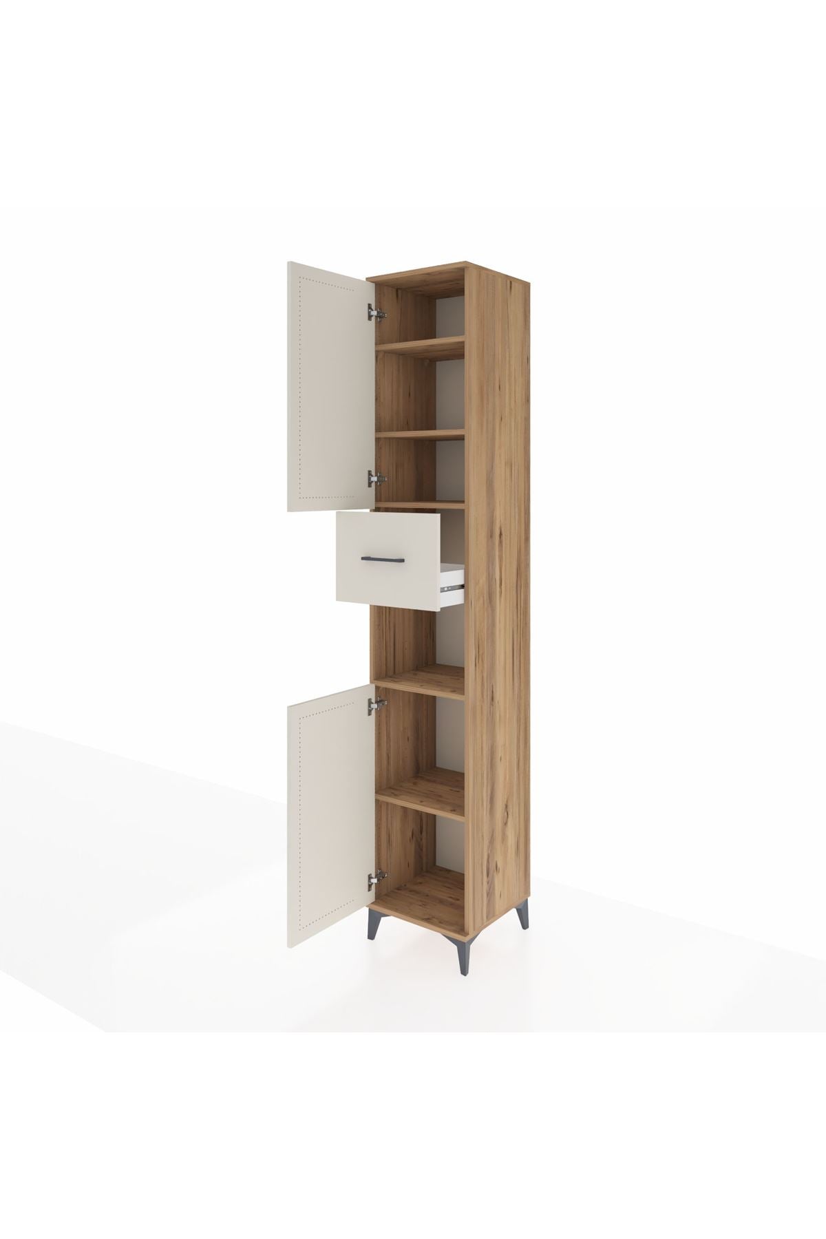 Hyperion Dolap 5 Raflı Tek Çekmeceli 2 Kapaklı 44x44x243 - S64M128V7B