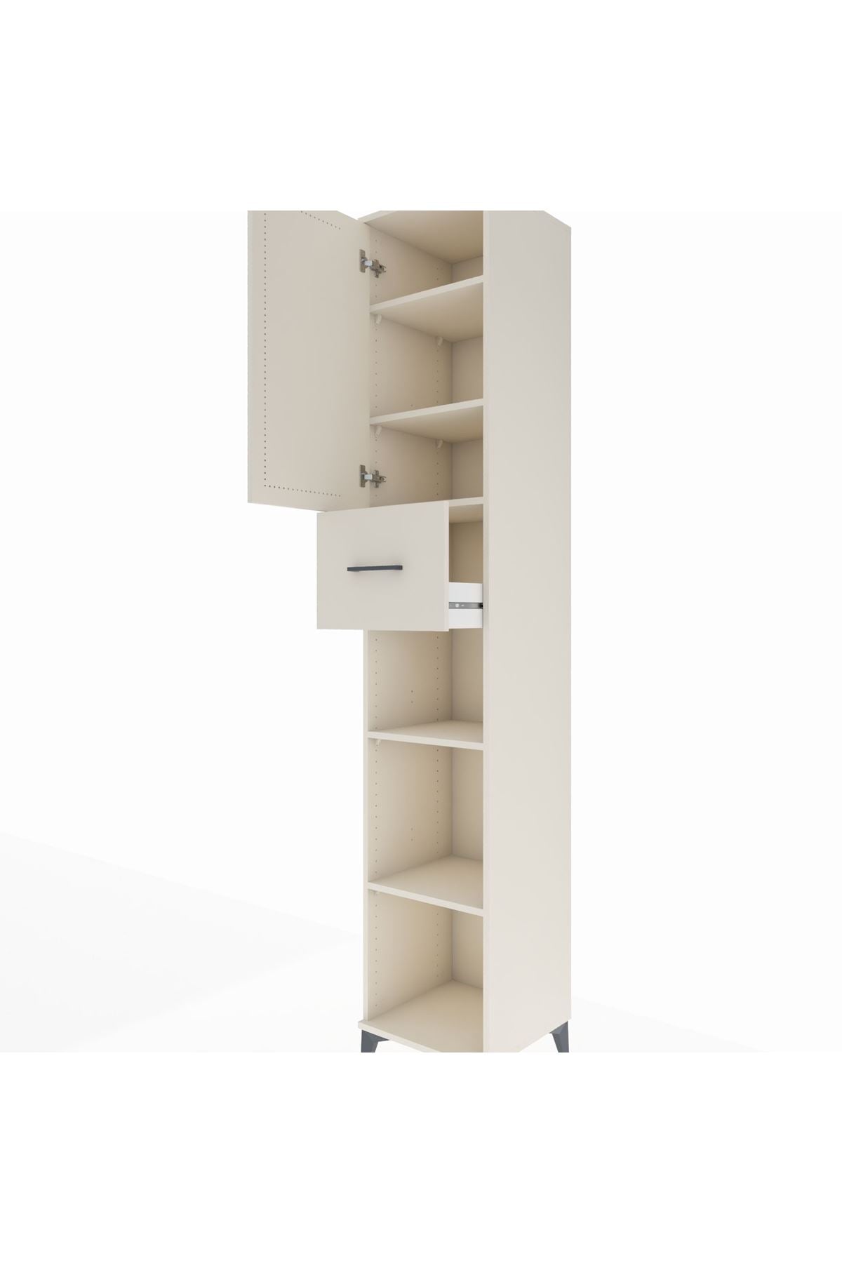 Hyperion Dolap 5 Raflı Tek Çekmeceli Tek Kapaklı 44x44x243 - S64M129V1B