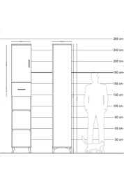 Hyperion Dolap 5 Raflı Tek Çekmeceli Tek Kapaklı 44x44x243 - S64M129V2B
