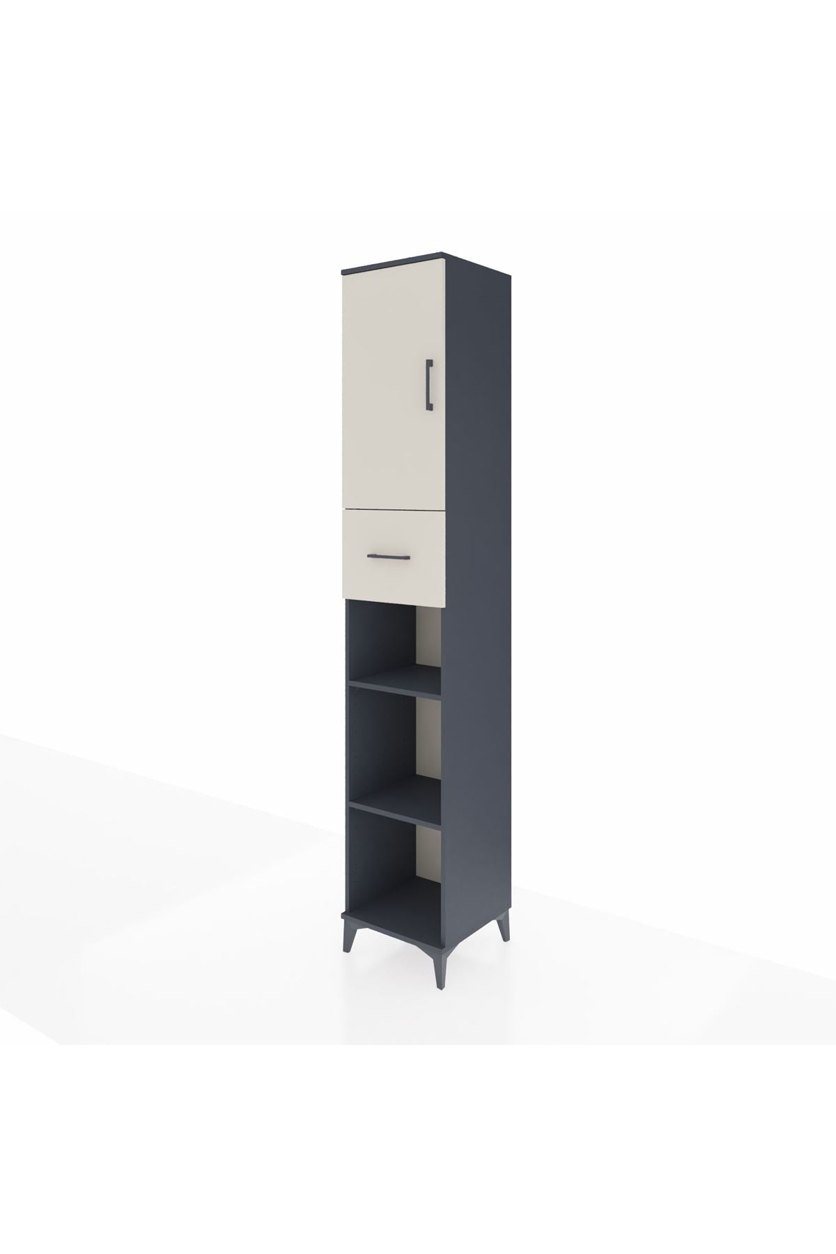 Hyperion Dolap 5 Raflı Tek Çekmeceli Tek Kapaklı 44x44x243 - S64M129V4B