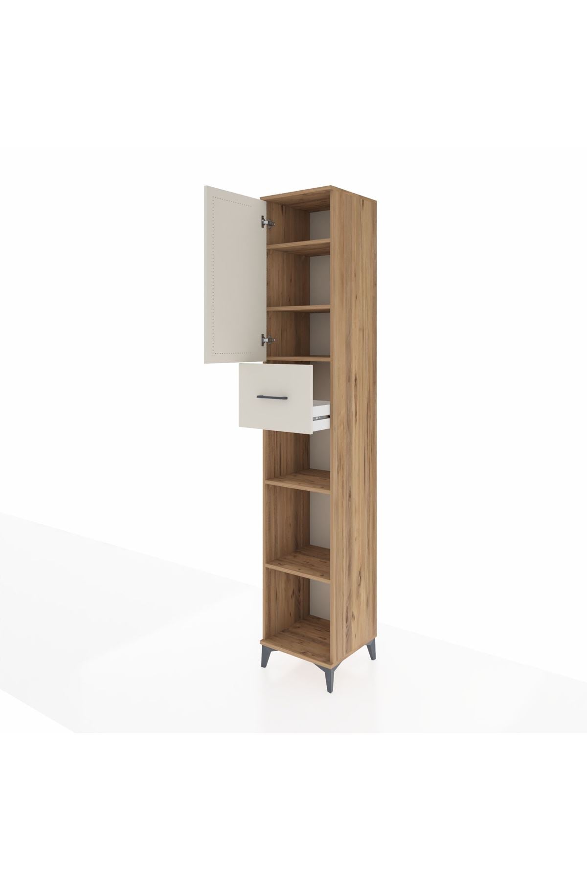 Hyperion Dolap 5 Raflı Tek Çekmeceli Tek Kapaklı 44x44x243 - S64M129V7B