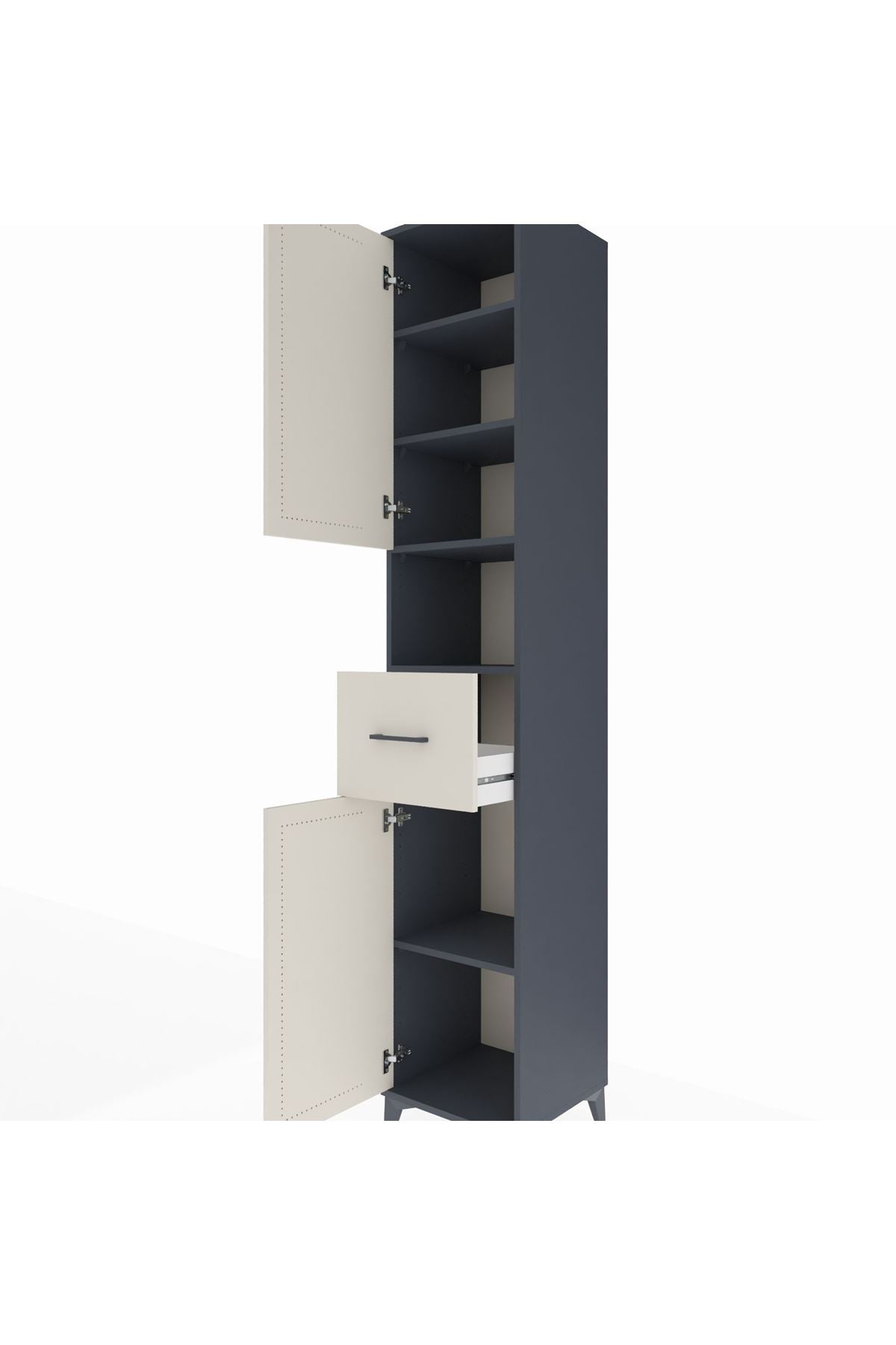 Hyperion Dolap 5 Raflı Tek Çekmeceli 2 Kapaklı 44x44x243 - S64M132V4B