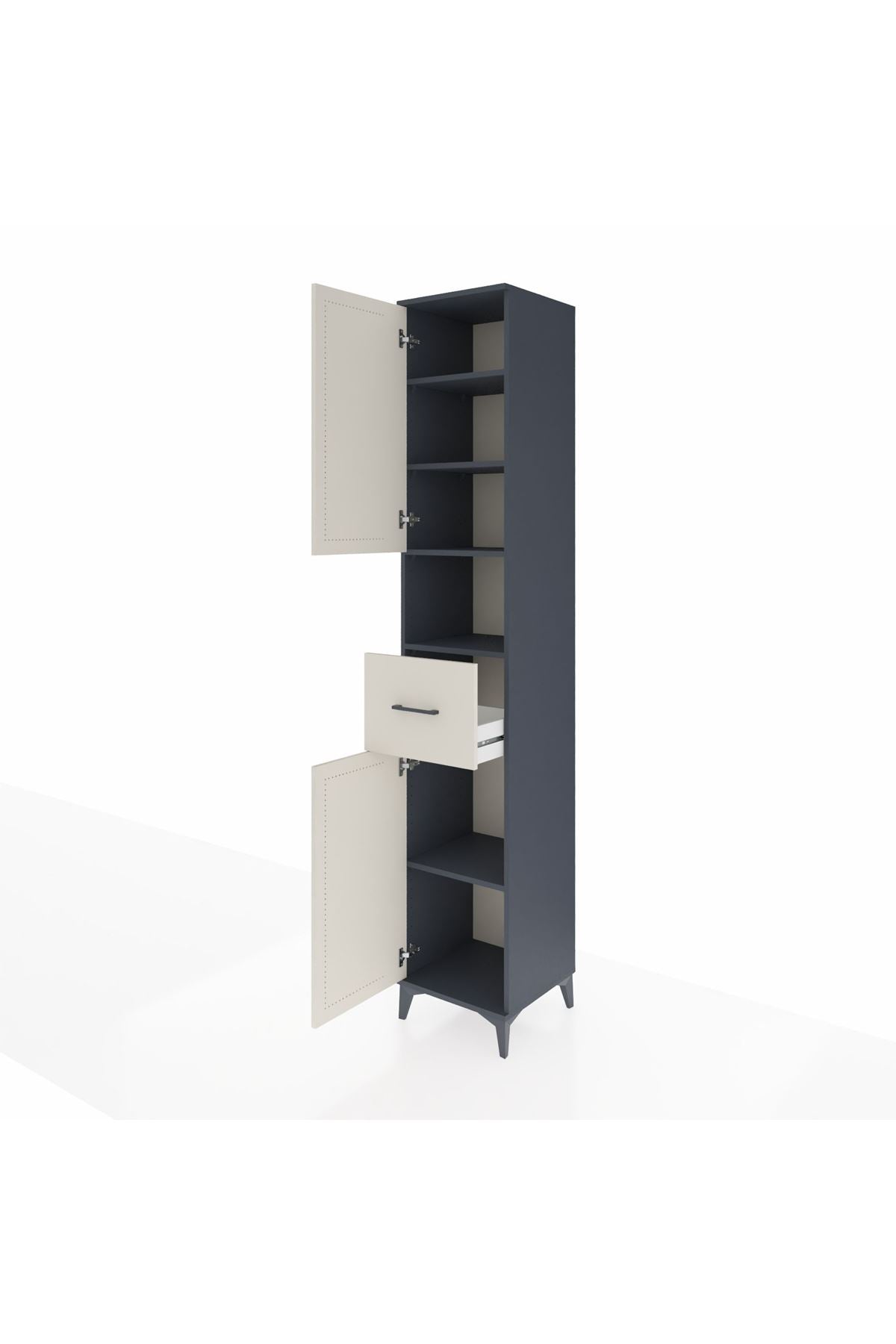 Hyperion Dolap 5 Raflı Tek Çekmeceli 2 Kapaklı 44x44x243 - S64M132V4B