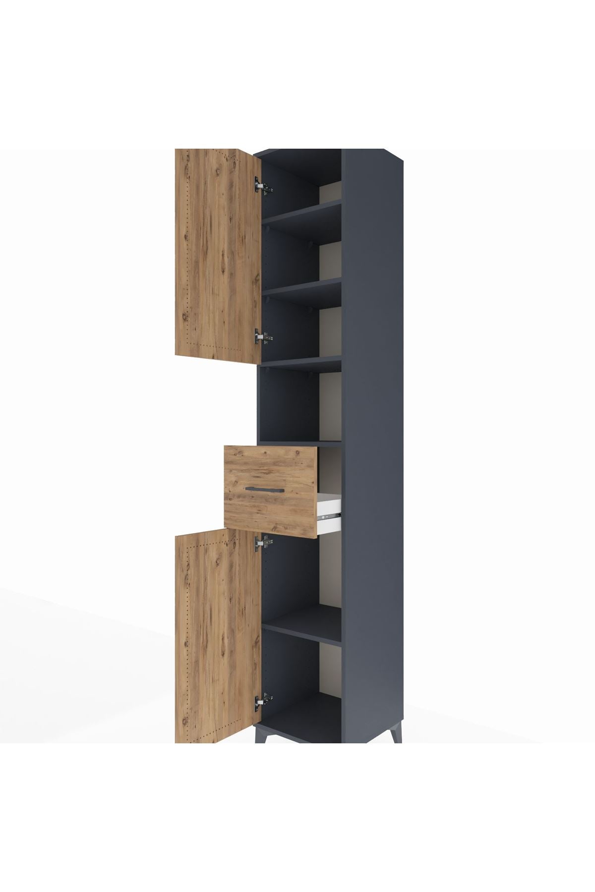 Hyperion Dolap 5 Raflı Tek Çekmeceli 2 Kapaklı 44x44x243 - S64M132V6B