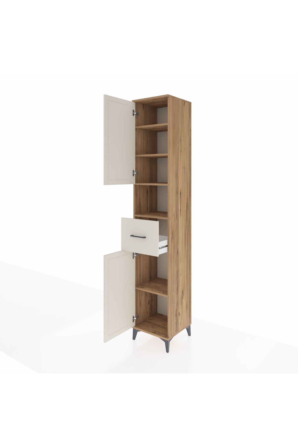 Hyperion Dolap 5 Raflı Tek Çekmeceli 2 Kapaklı 44x44x243 - S64M132V7B