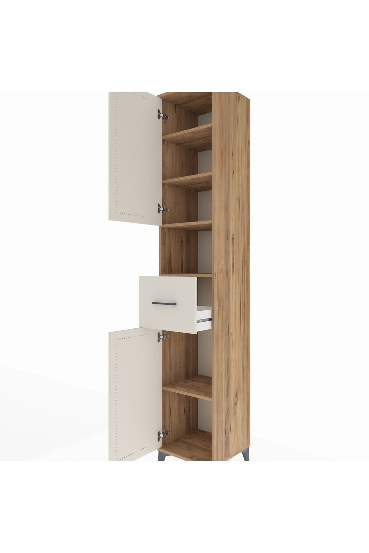Hyperion Dolap 5 Raflı Tek Çekmeceli 2 Kapaklı 44x44x243 - S64M132V7B