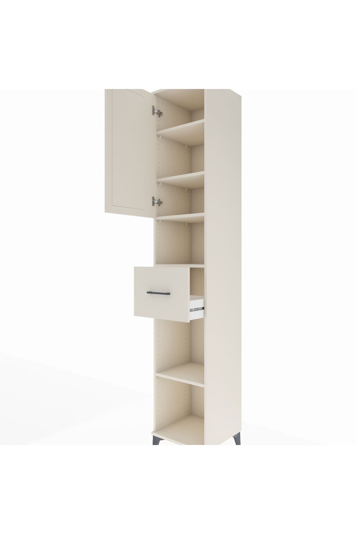 Hyperion Dolap 5 Raflı Tek Çekmeceli Tek Kapaklı 44x44x243 - S64M133V1B
