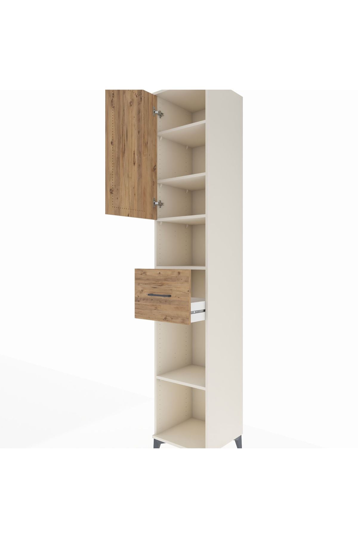 Hyperion Dolap 5 Raflı Tek Çekmeceli Tek Kapaklı 44x44x243 - S64M133V3B