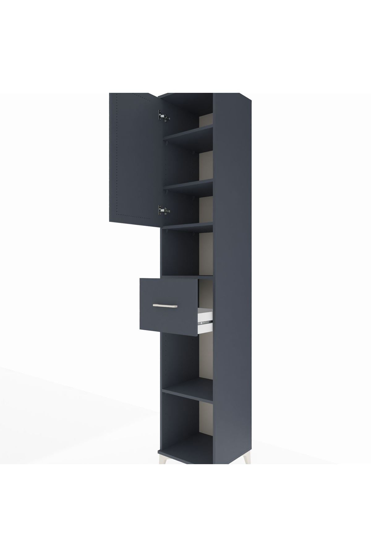 Hyperion Dolap 5 Raflı Tek Çekmeceli Tek Kapaklı 44x44x243 - S64M133V5B