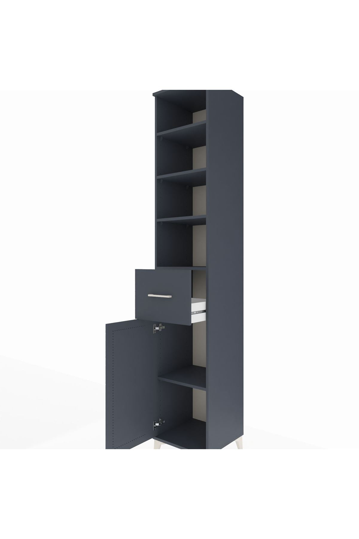 Hyperion Dolap 5 Raflı Tek Çekmeceli Tek Kapaklı 44x44x243 - S64M134V5B