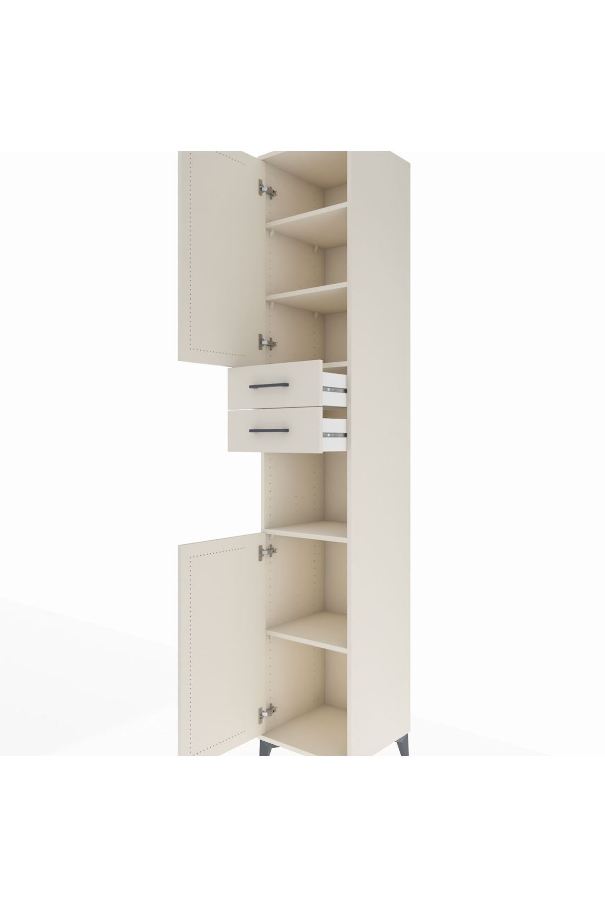 Hyperion Dolap 5 Raflı 2 Çekmeceli 2 Kapaklı 44x44x243 - S64M136V1B