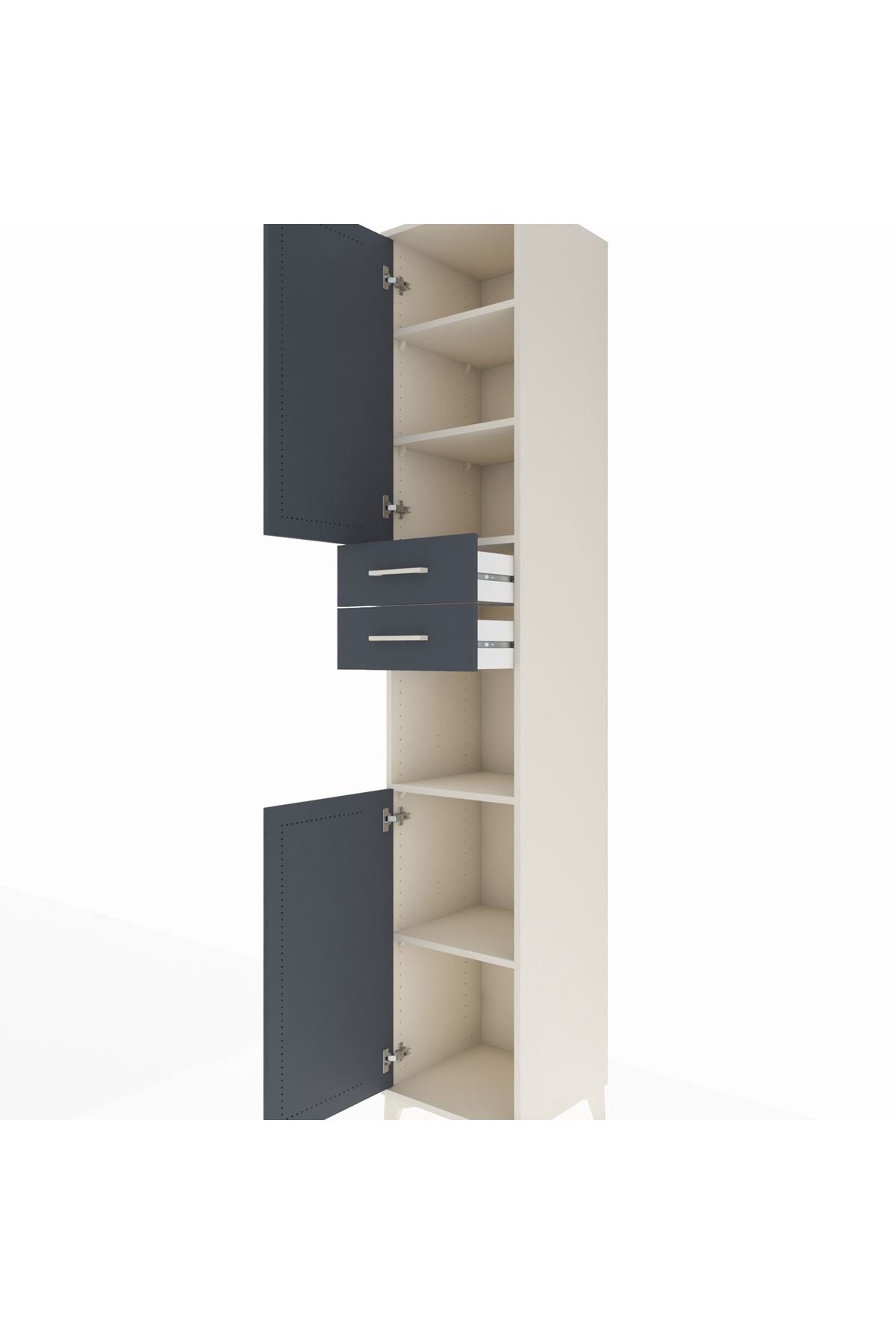 Hyperion Dolap 5 Raflı 2 Çekmeceli 2 Kapaklı 44x44x243 - S64M136V2B