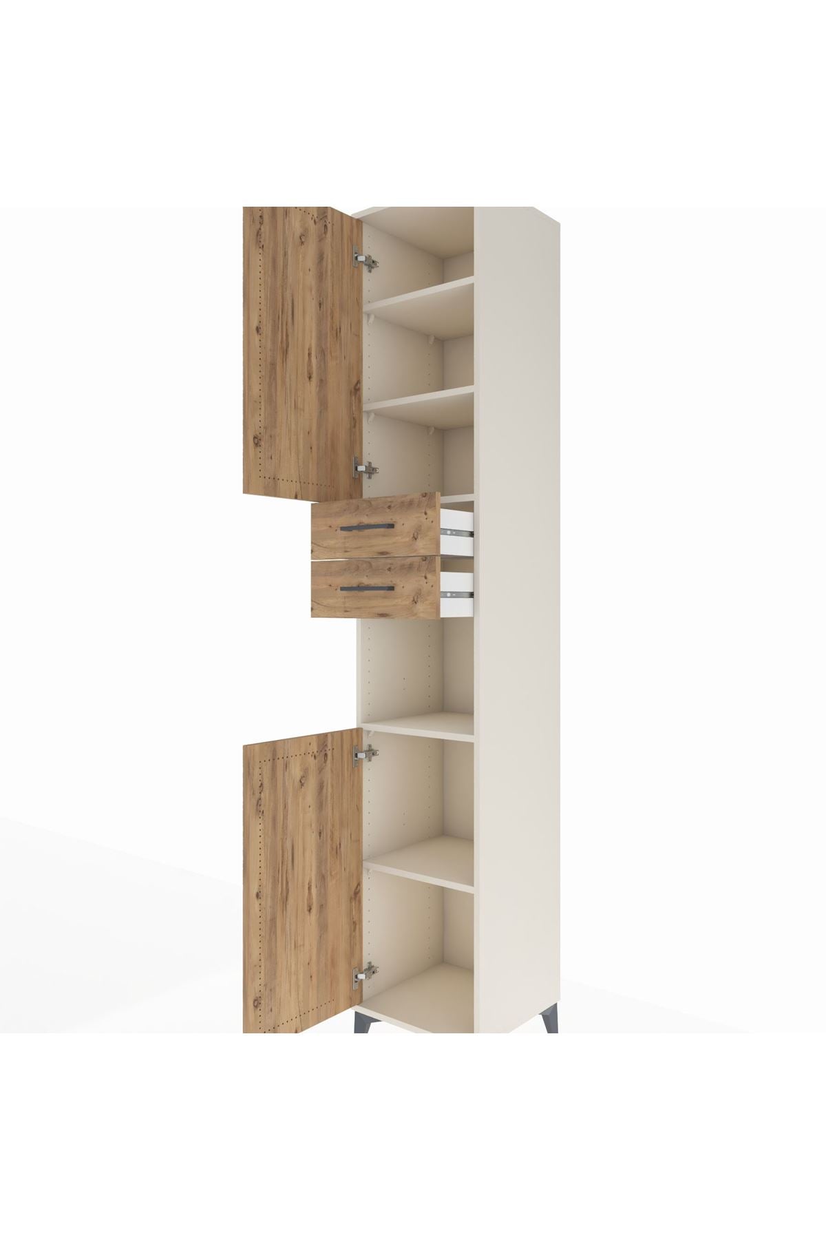 Hyperion Dolap 5 Raflı 2 Çekmeceli 2 Kapaklı 44x44x243 - S64M136V3B