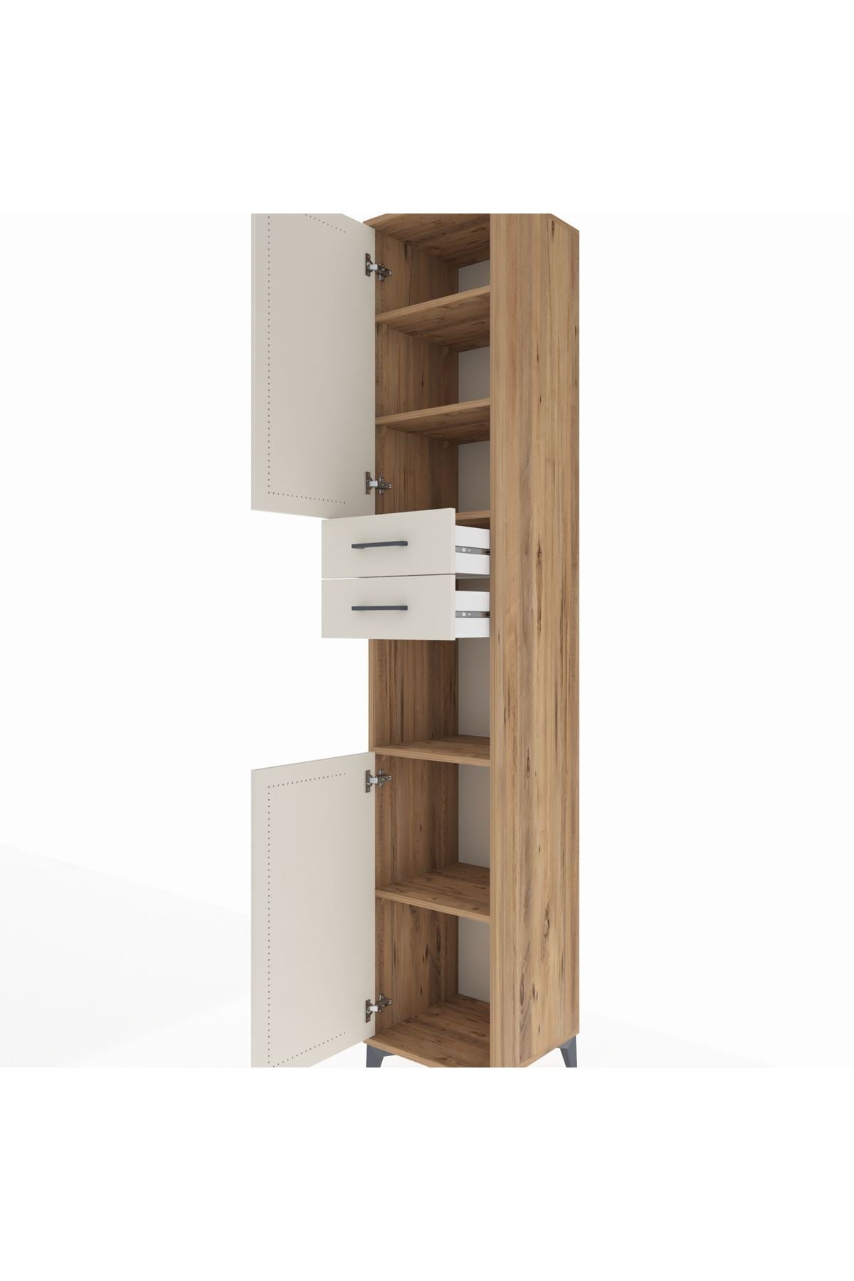 Hyperion Dolap 5 Raflı 2 Çekmeceli 2 Kapaklı 44x44x243 - S64M136V7B