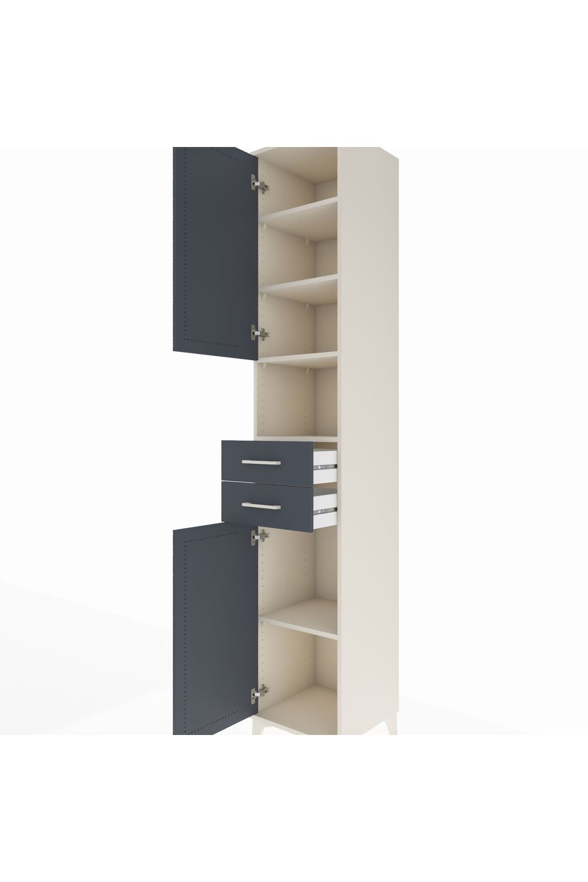 Hyperion Dolap 5 Raflı 2 Çekmeceli 2 Kapaklı 44x44x243 - S64M140V2B