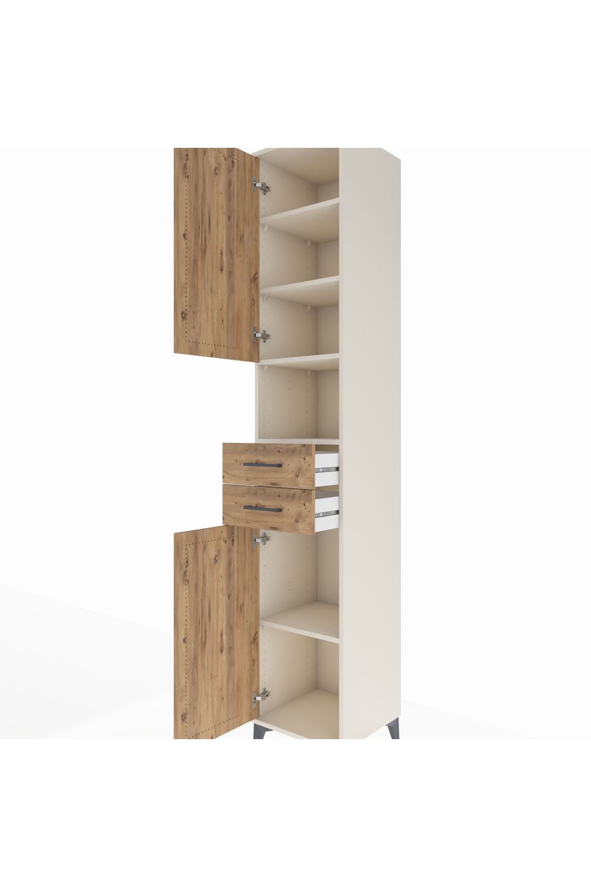 Hyperion Dolap 5 Raflı 2 Çekmeceli 2 Kapaklı 44x44x243 - S64M140V3B