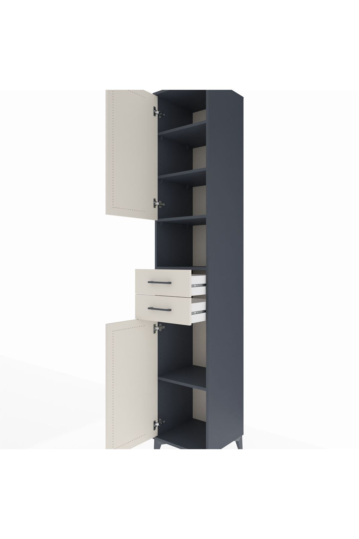 Hyperion Dolap 5 Raflı 2 Çekmeceli 2 Kapaklı 44x44x243 - S64M140V4B