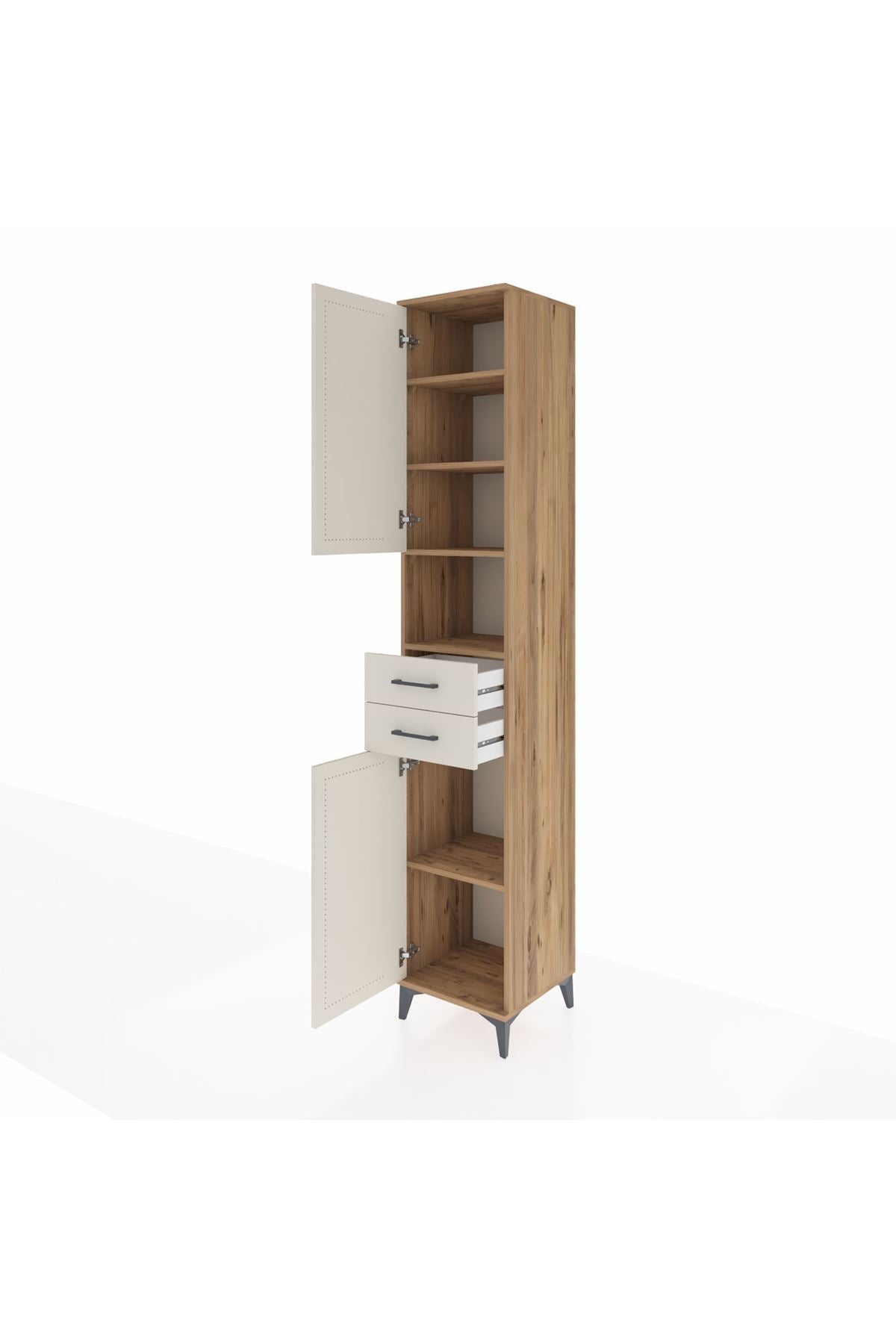 Hyperion Dolap 5 Raflı 2 Çekmeceli 2 Kapaklı 44x44x243 - S64M140V7B