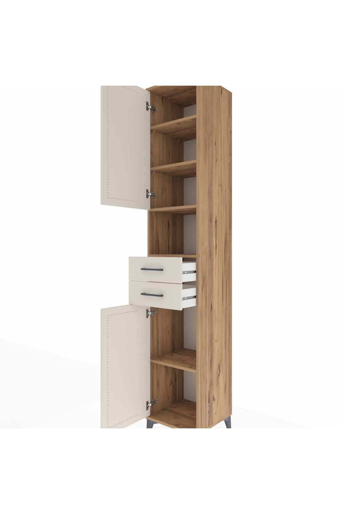 Hyperion Dolap 5 Raflı 2 Çekmeceli 2 Kapaklı 44x44x243 - S64M140V7B