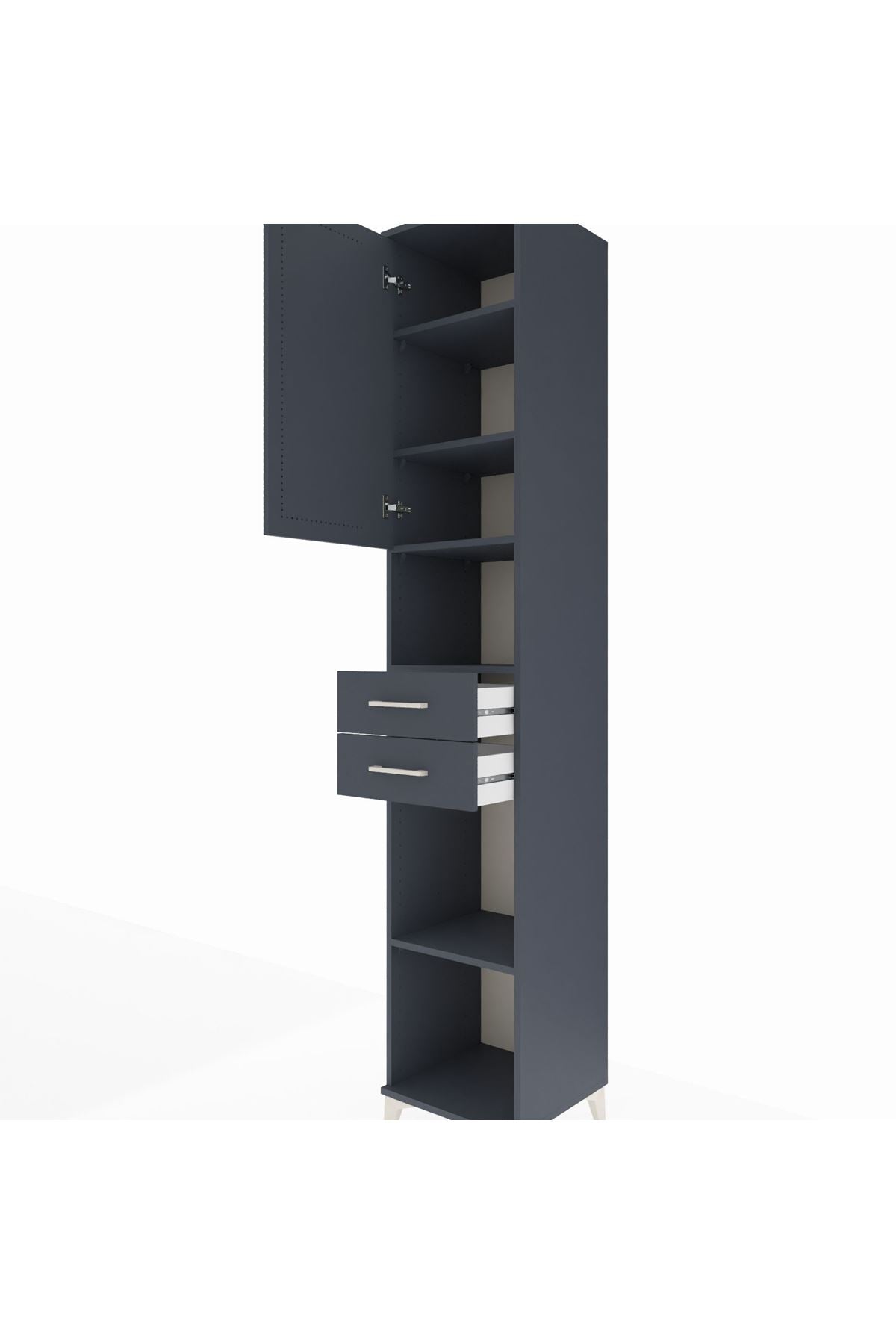 Hyperion Dolap 5 Raflı 2 Çekmeceli Tek Kapaklı 44x44x243 - S64M141V5B